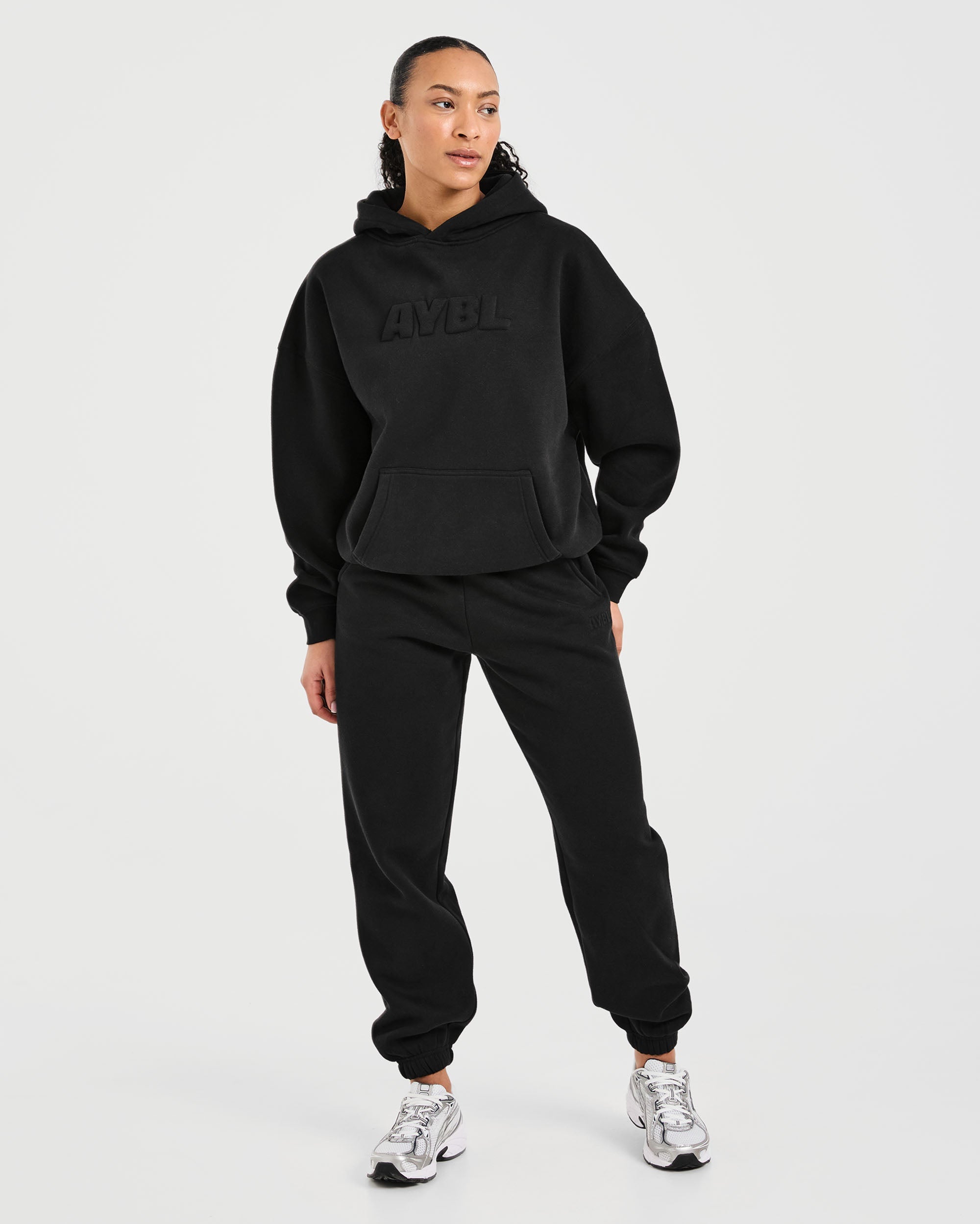 Classic Plush Oversized Hoodie - Schwarz