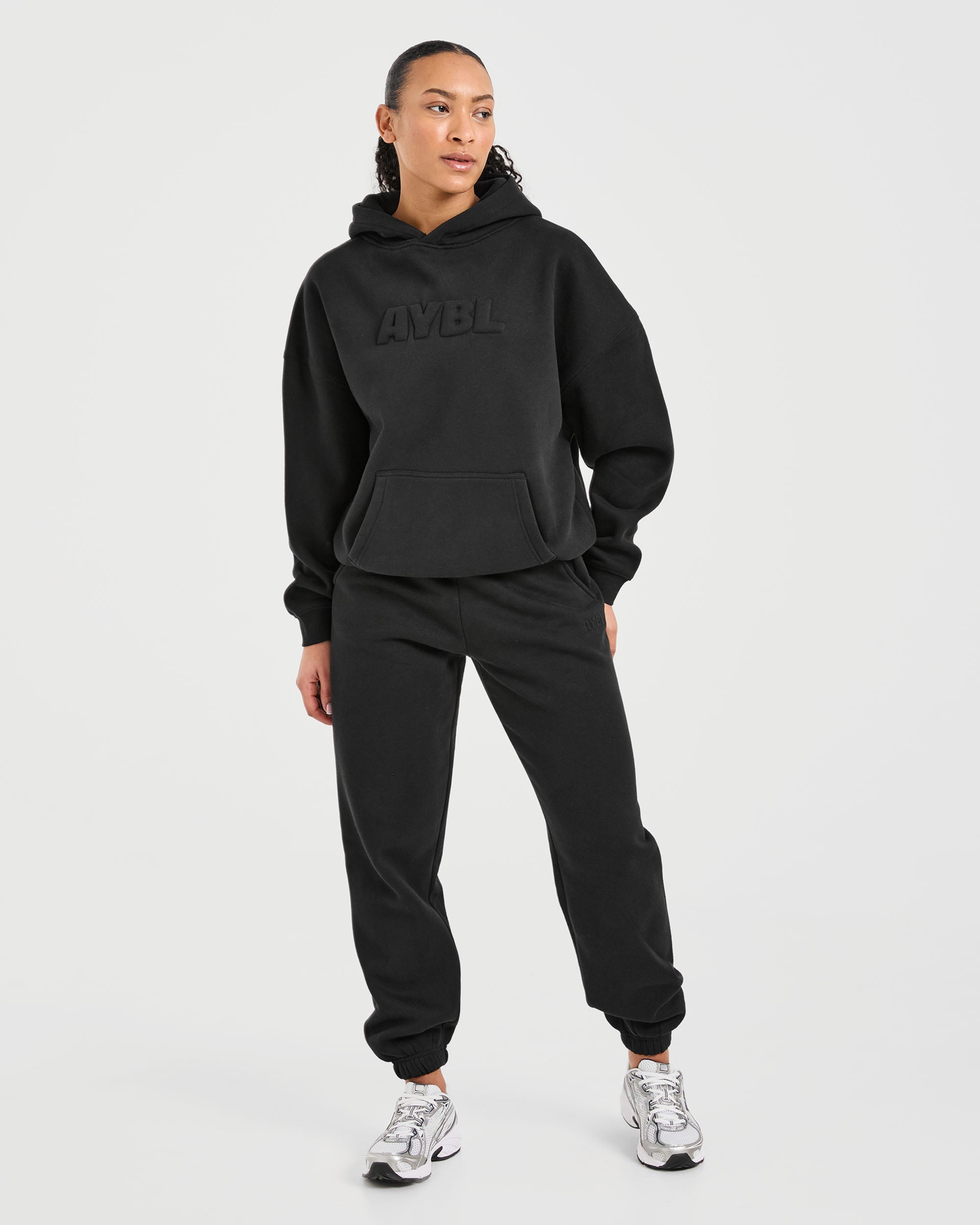 Classic Plush Oversized Joggers - Schwarz