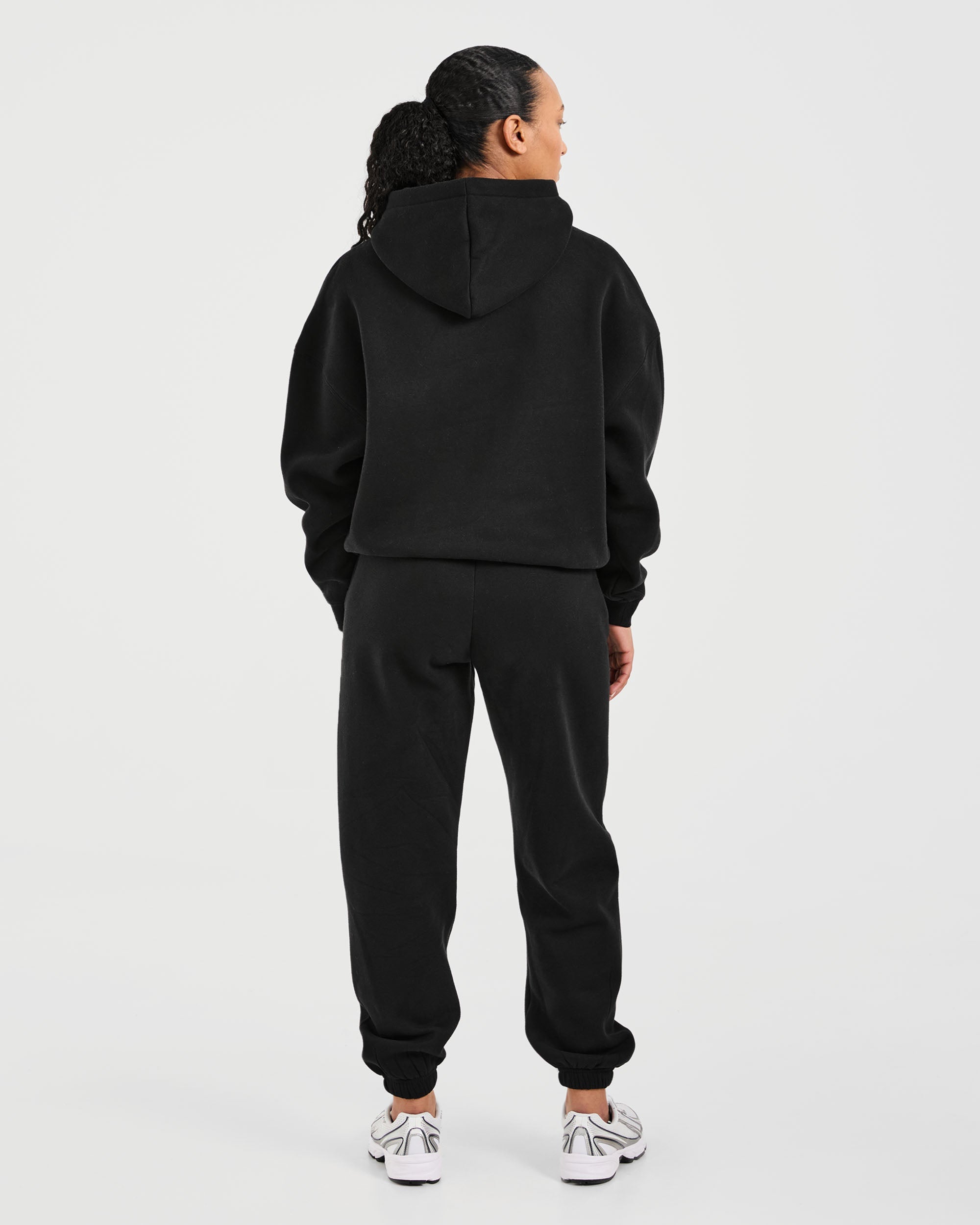 Classic Plush Oversized Hoodie - Schwarz