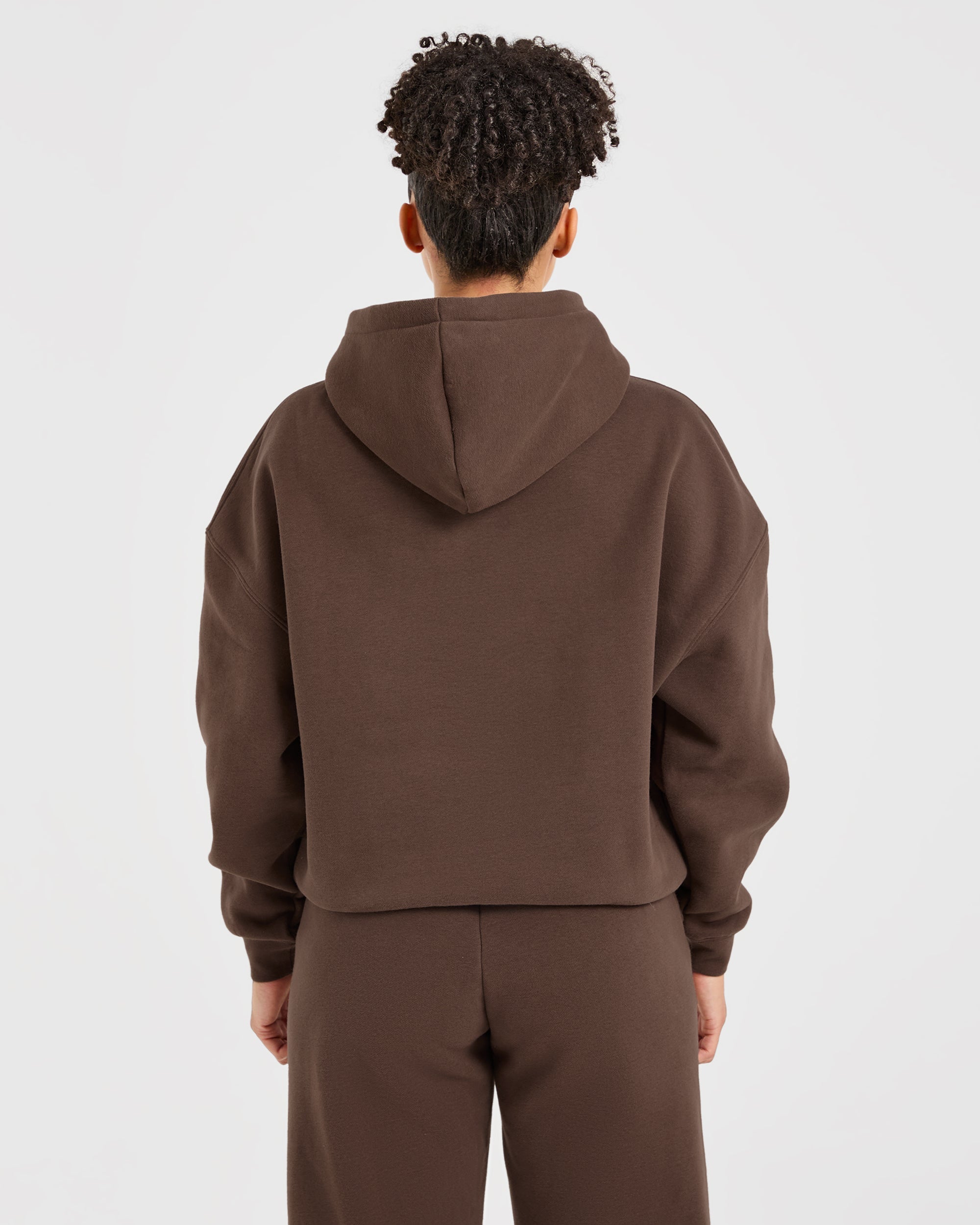 Classic Plush Oversized Hoodie - Braun