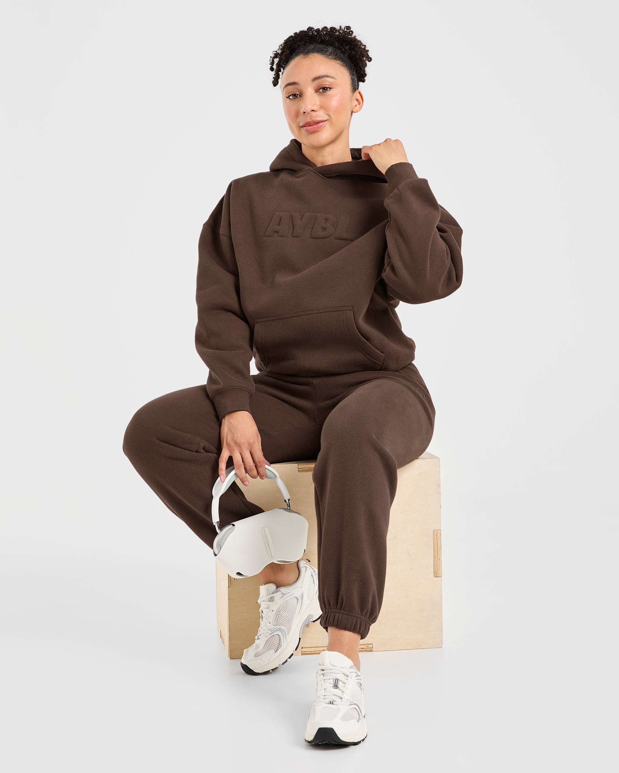 Classic Plush Oversized Hoodie - Braun