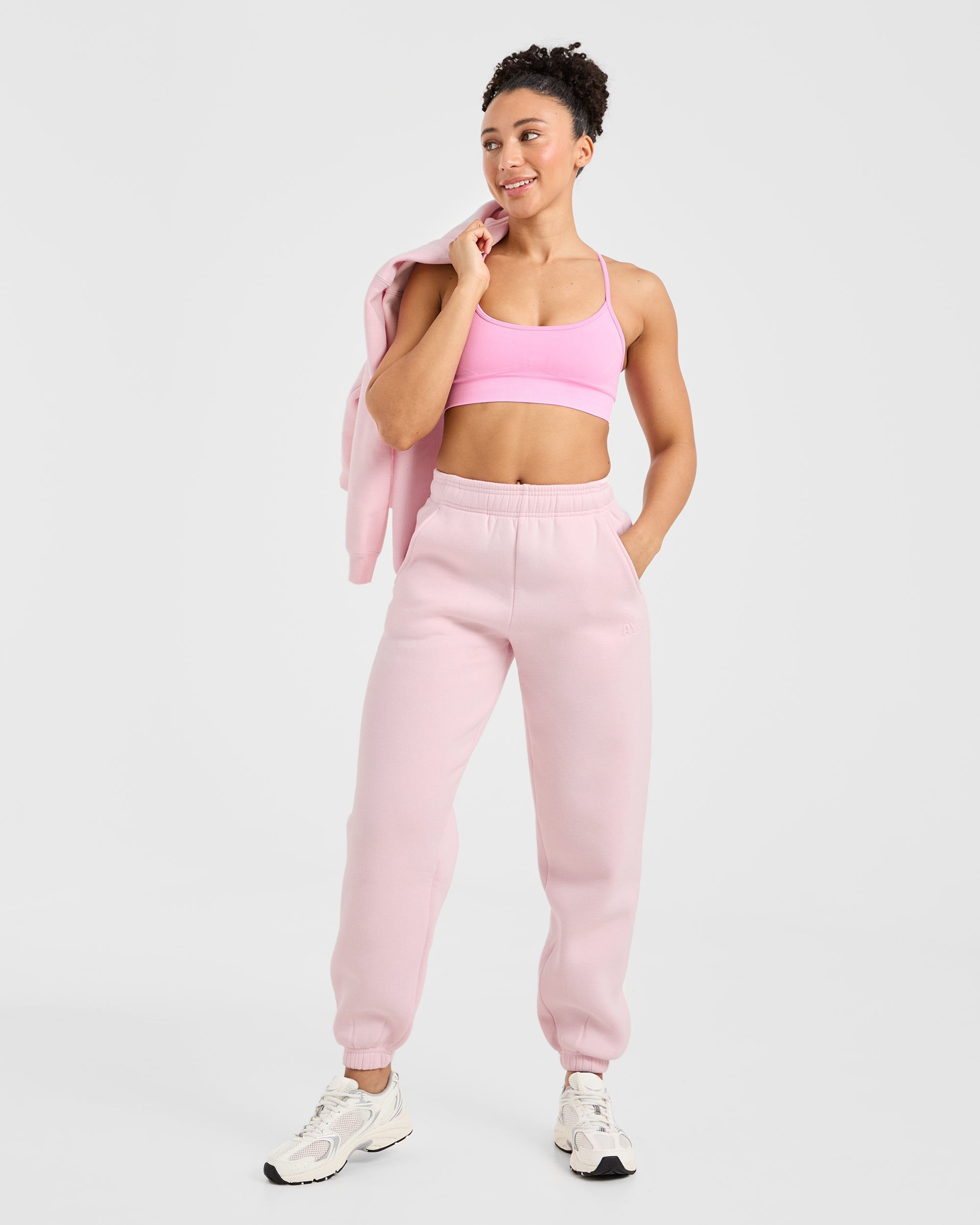 Classic Plush Oversized Joggers - Pastel Rosa