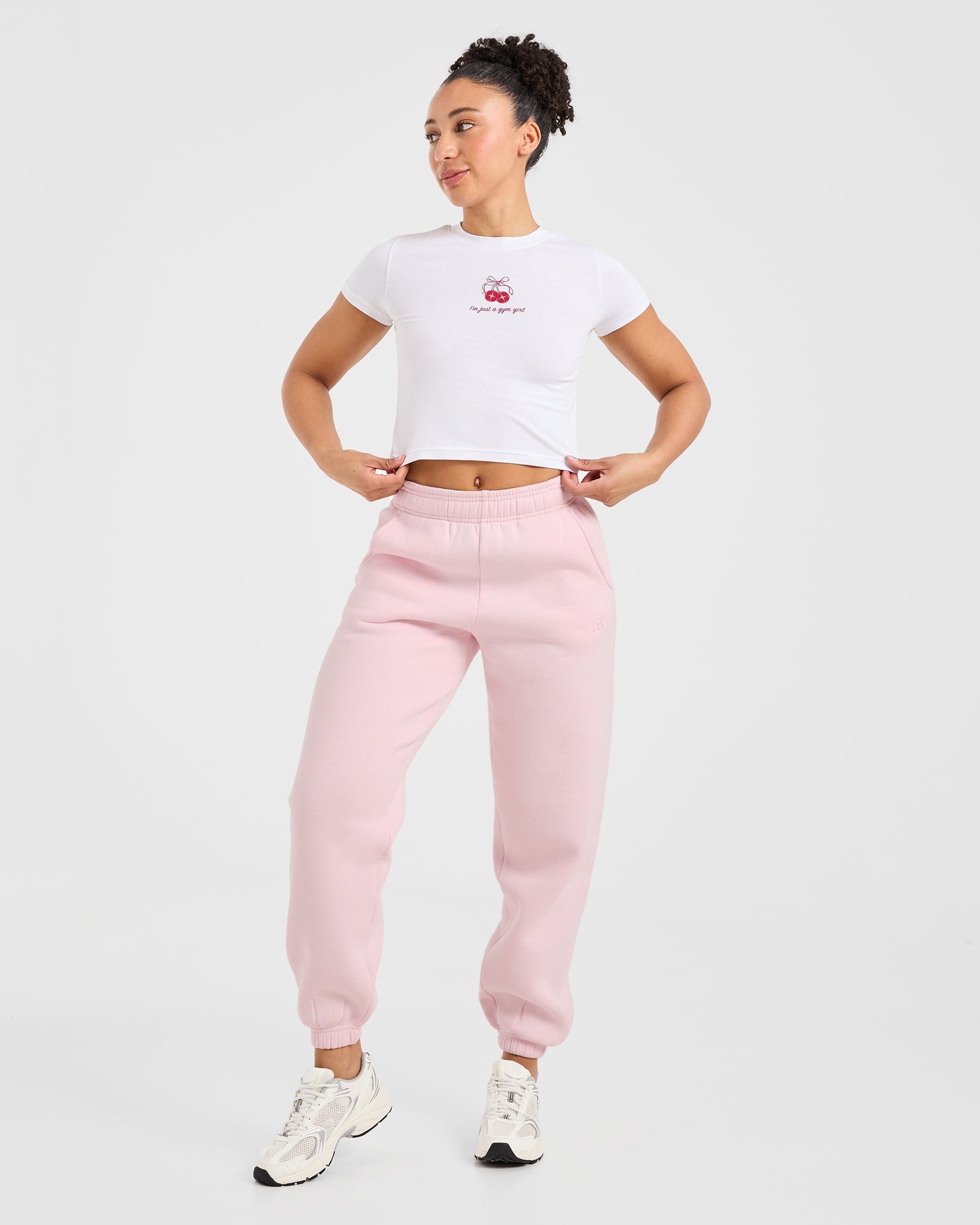 Classic Plush Oversized Joggers - Pastel Rosa