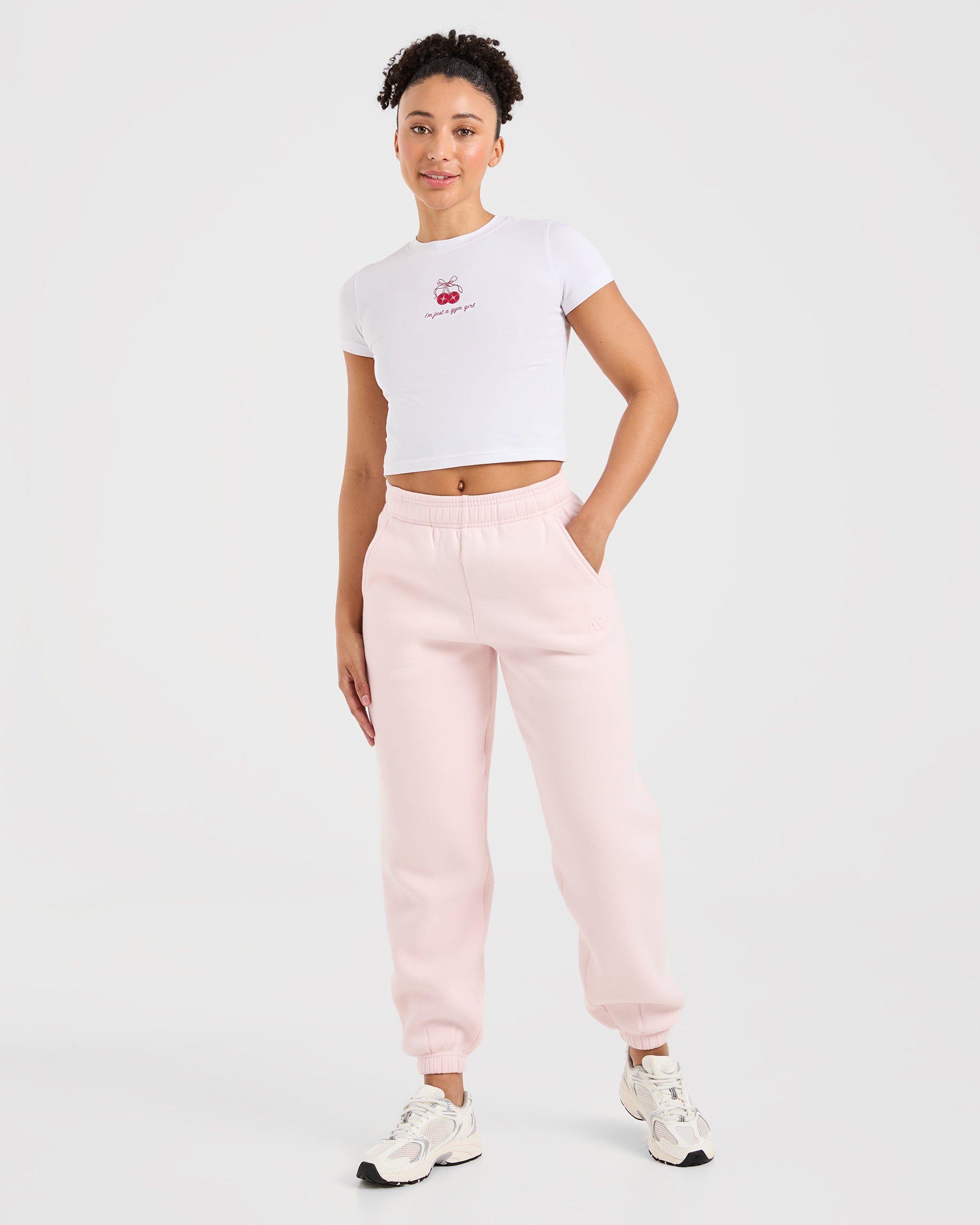 Image 3 from Just a Gym Girl Baby Tee - White/Red