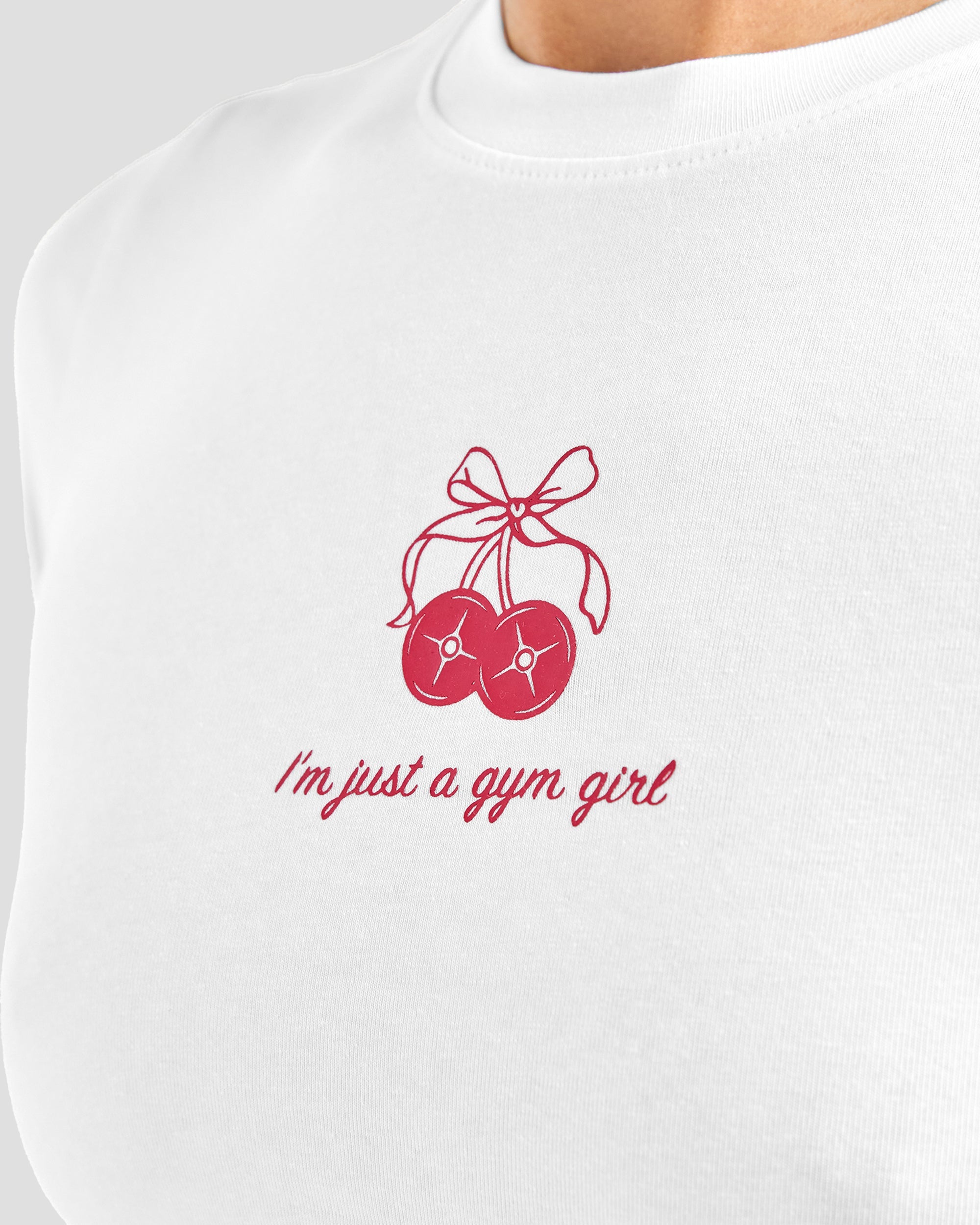 Image 6 from Just a Gym Girl Baby Tee - White/Red