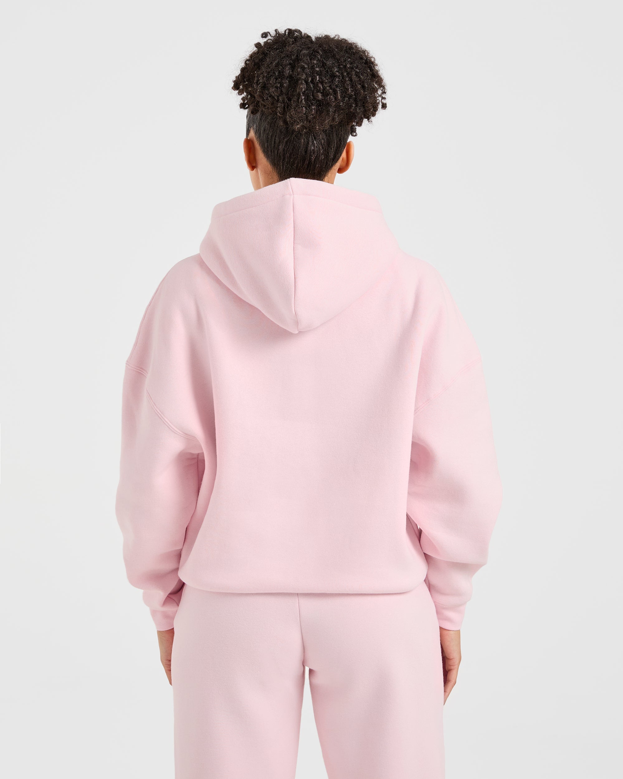 Classic Plush Oversized Hoodie - Pastel Rosa