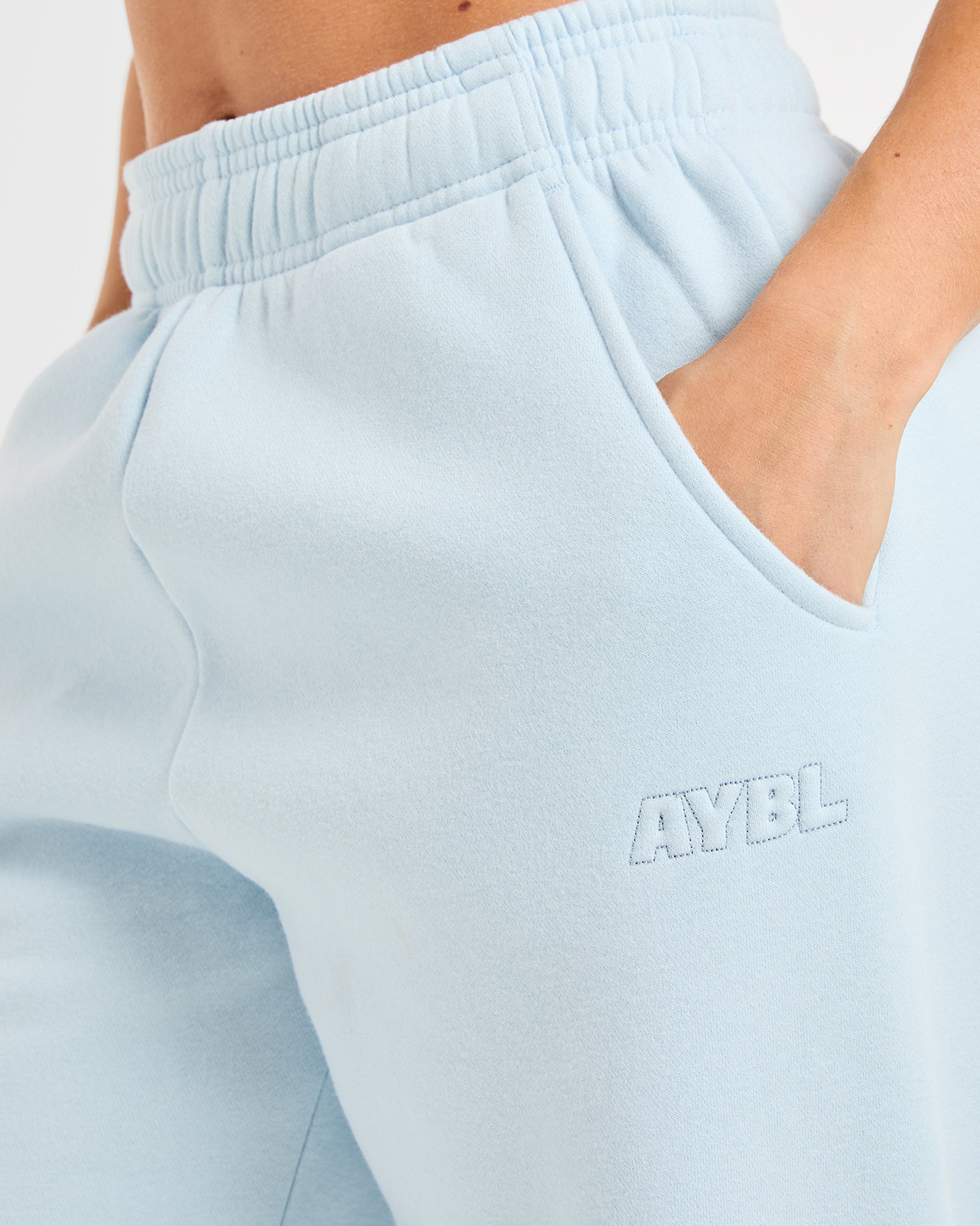 Classic Plush Oversized Joggers - Pastel Blau