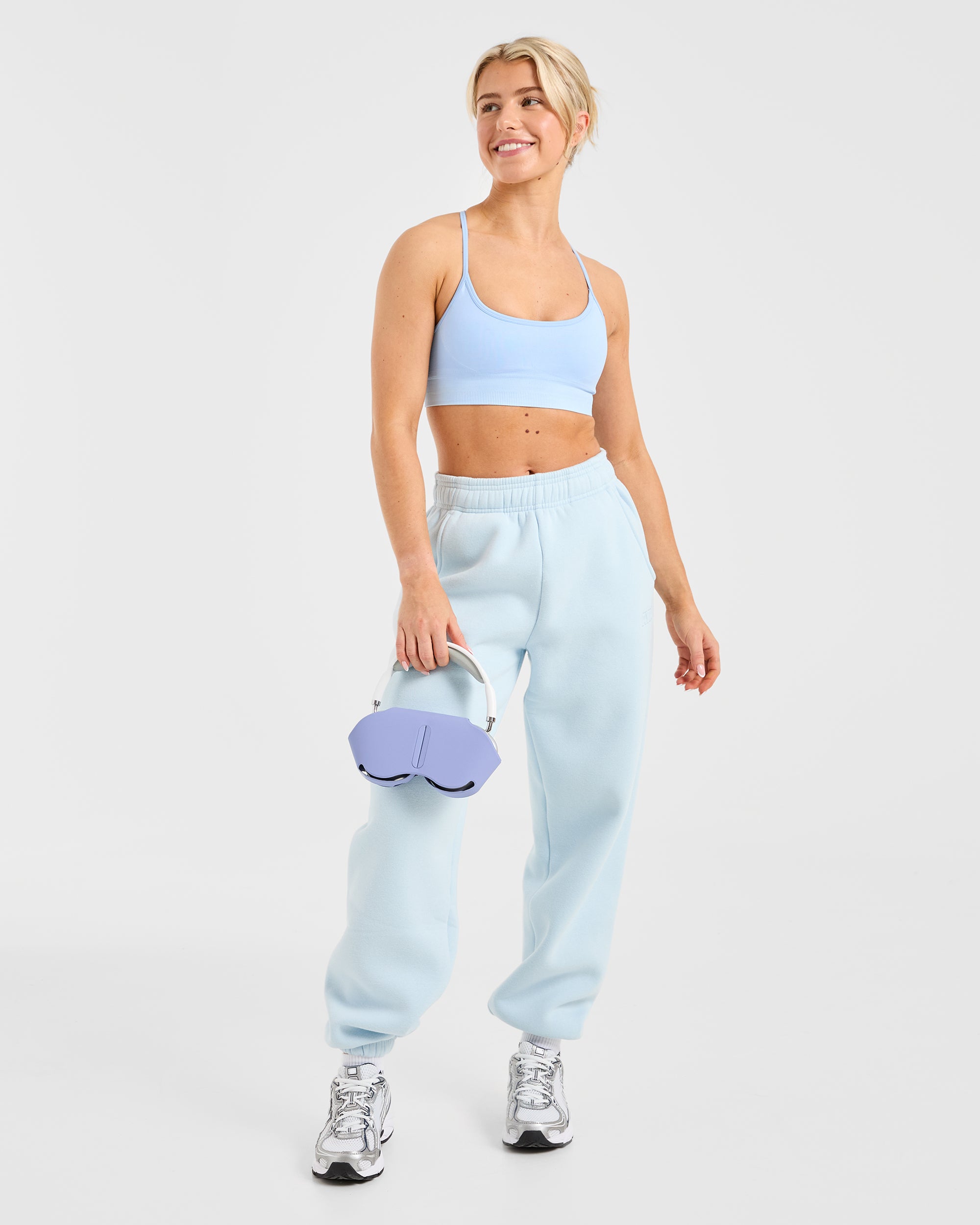 Classic Plush Oversized Joggers - Pastel Blau