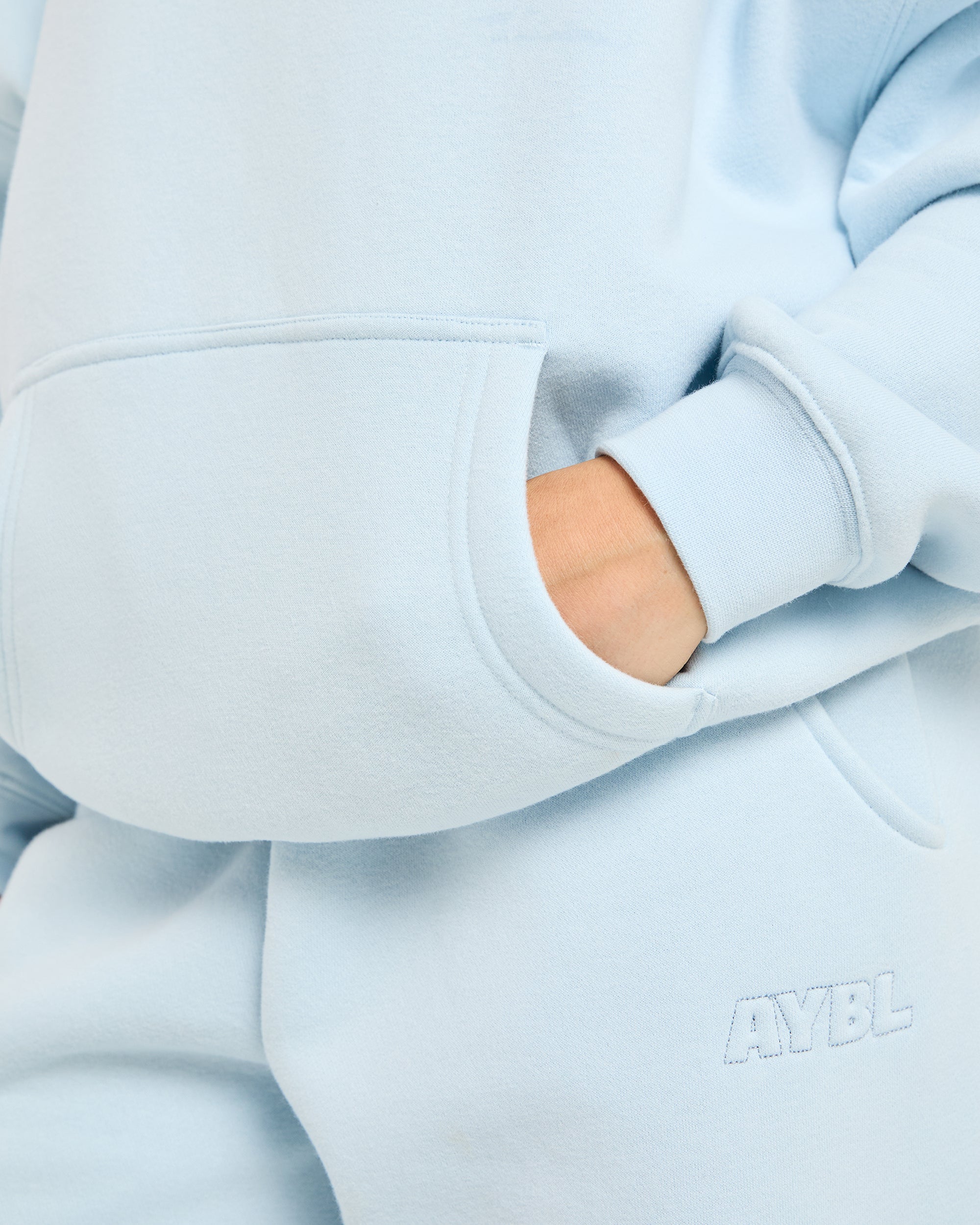 Classic Plush Oversized Hoodie - Pastel Blau