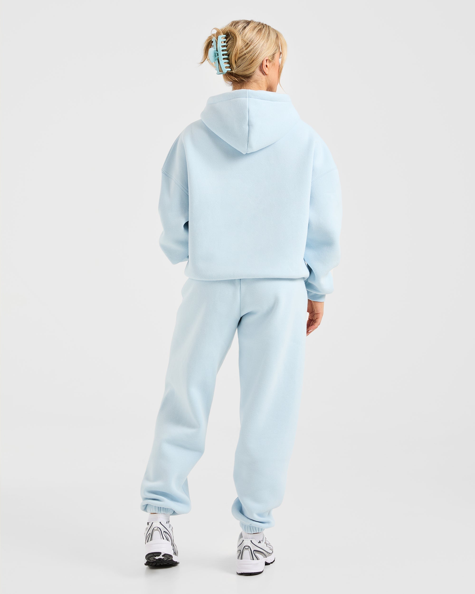 Classic Plush Oversized Hoodie - Pastel Blau