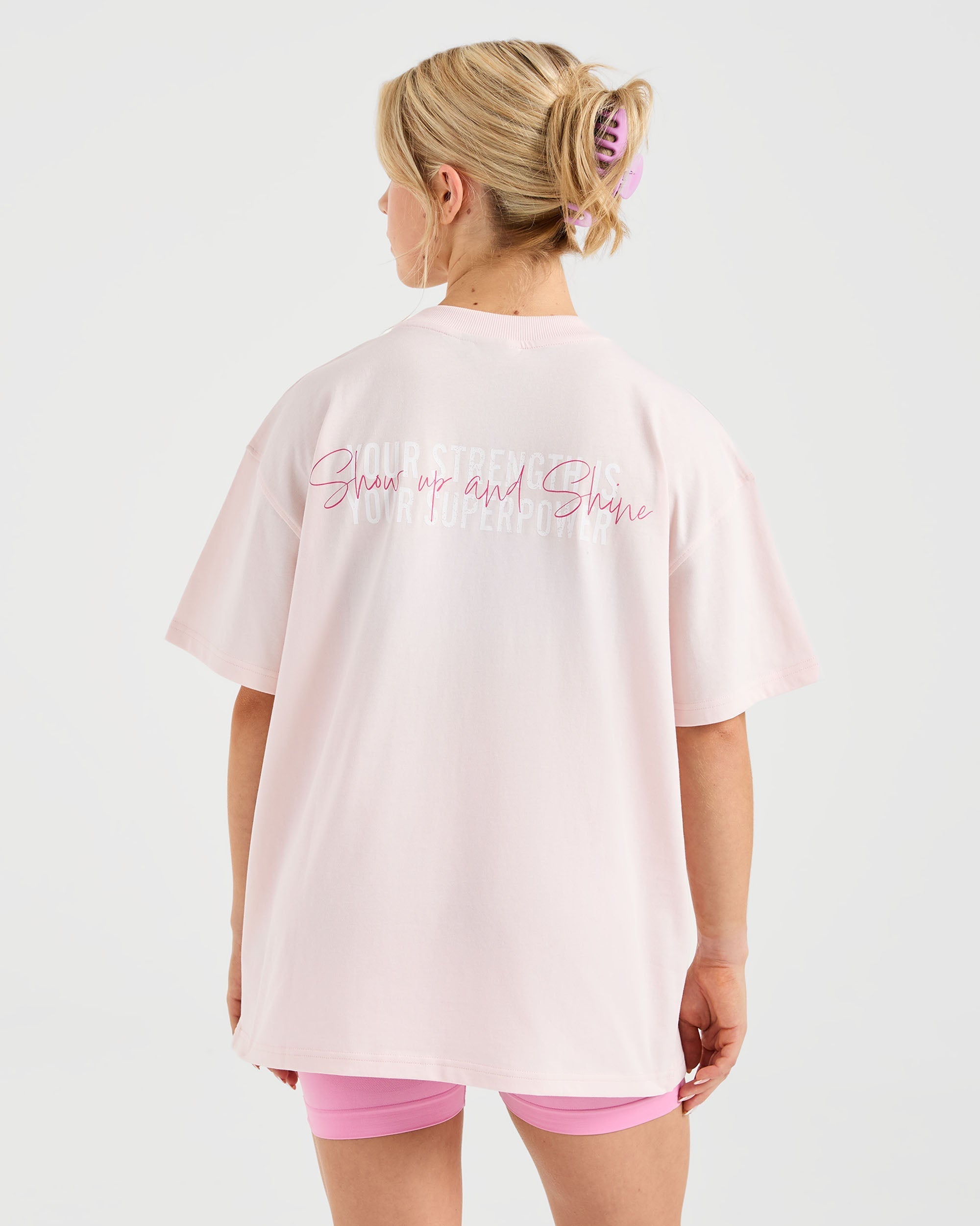 Show Up Oversized T Shirt - Rose