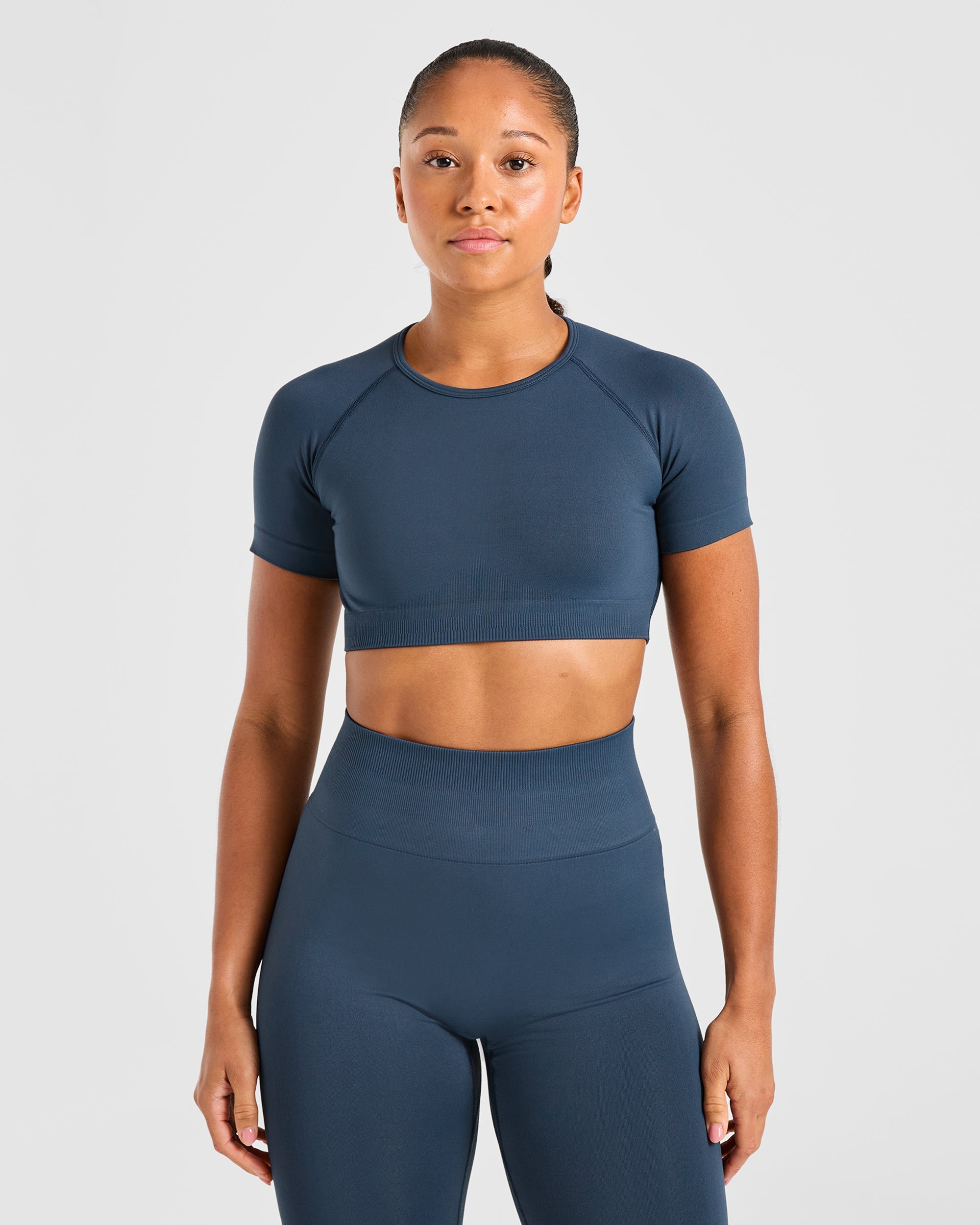 Power Seamless Crop Top - Ocean Teal