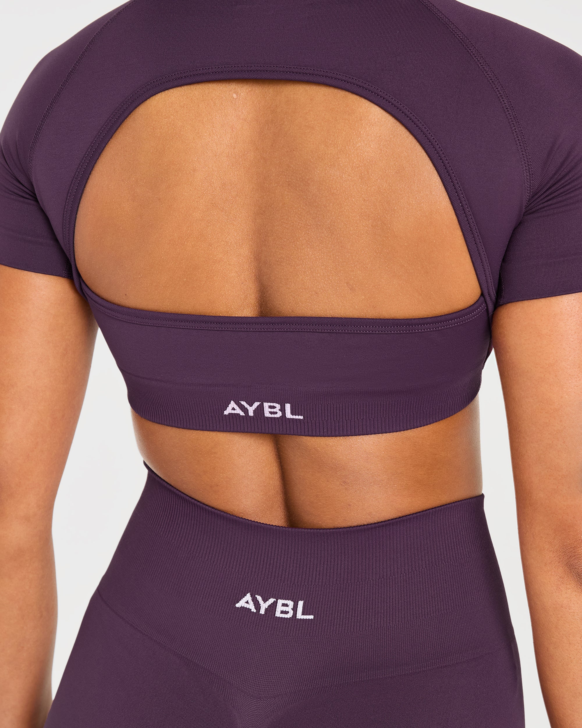 Power Seamless Crop Top - Grape Wine