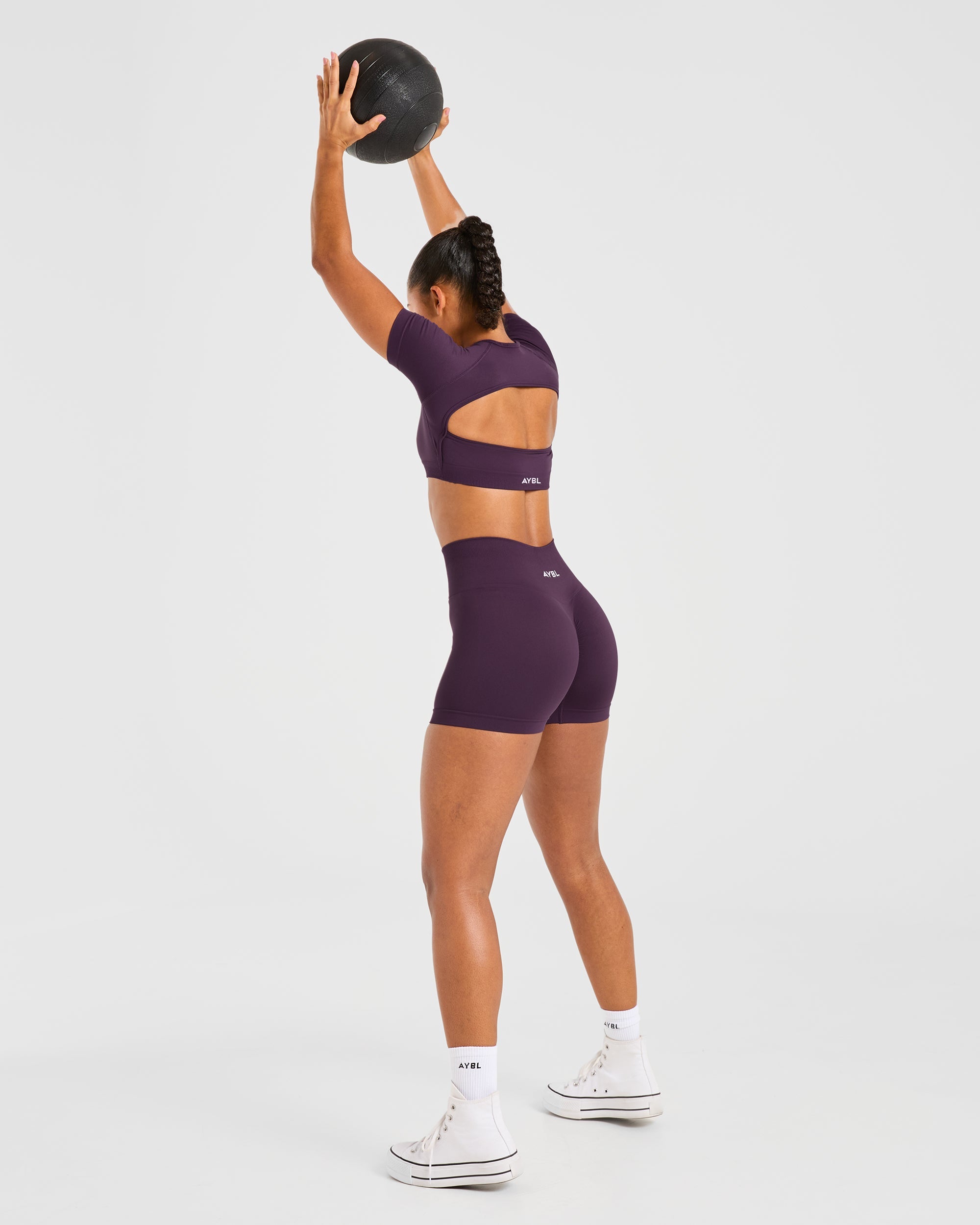 Power Seamless Shorts - Grape Wine