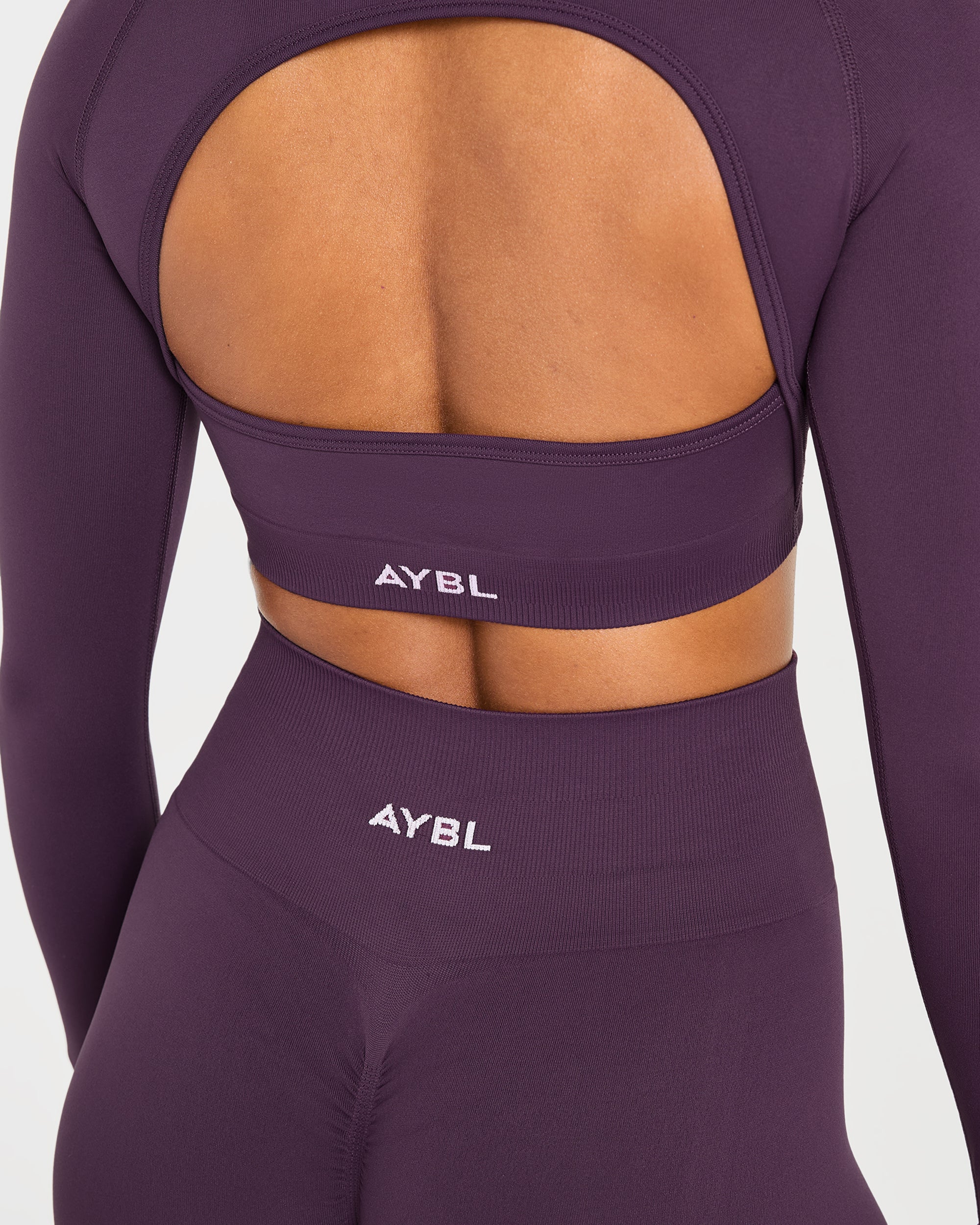 Power Seamless Long Sleeve Crop Top - Grape Wine