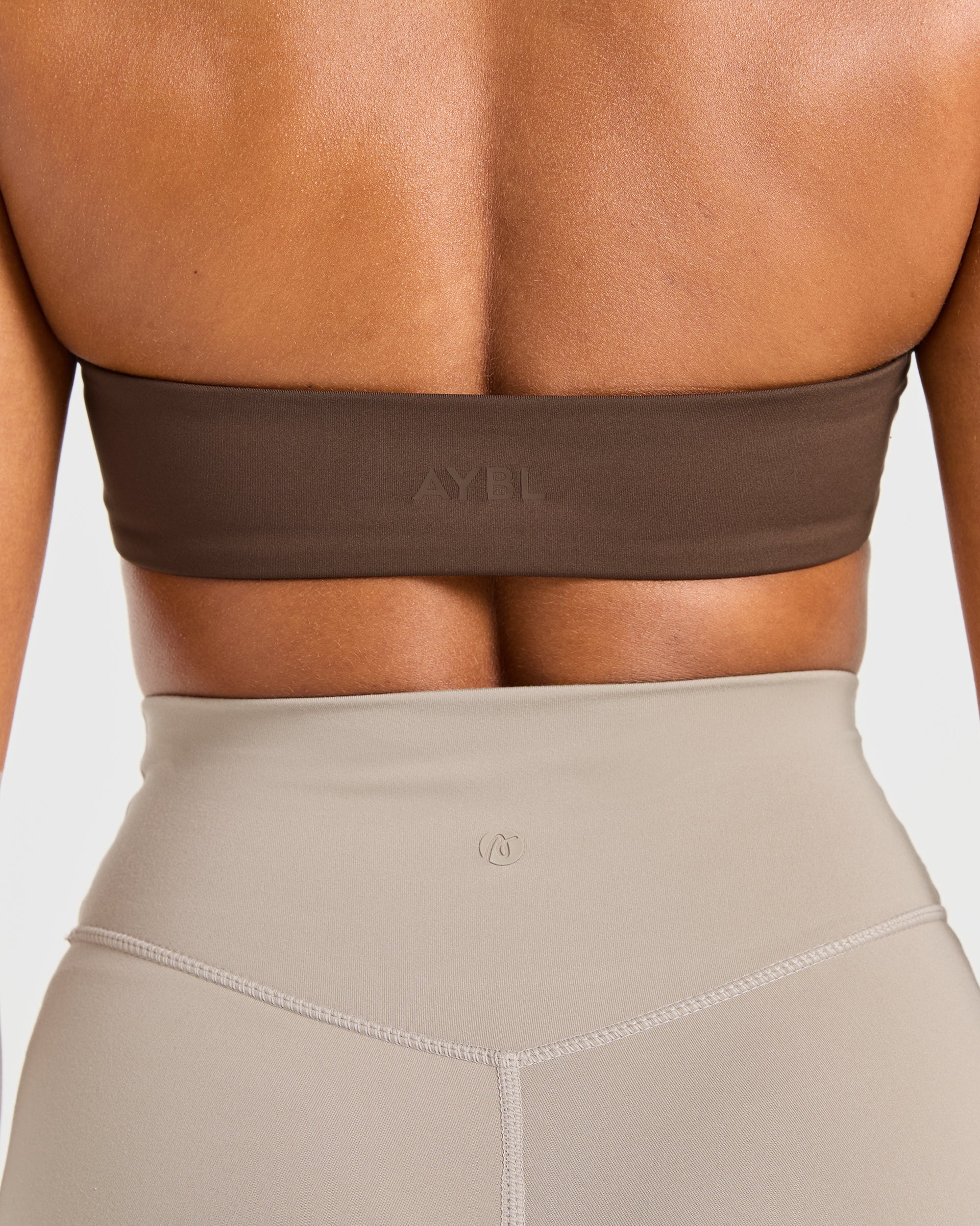 Essential Halterneck Sports Bra - Deep Cocoa Braun