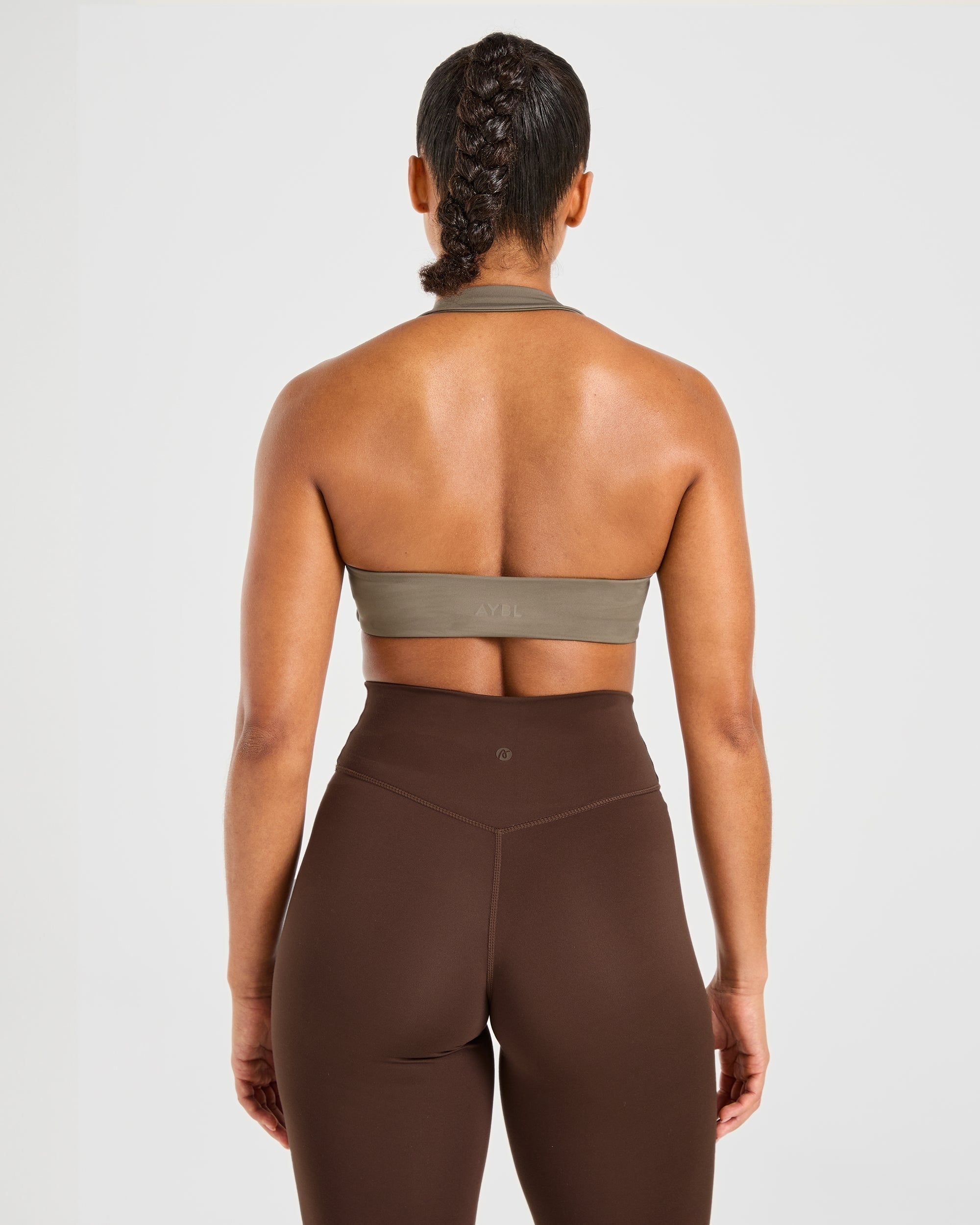 Essential Halterneck Sports Bra - Mocha Braun