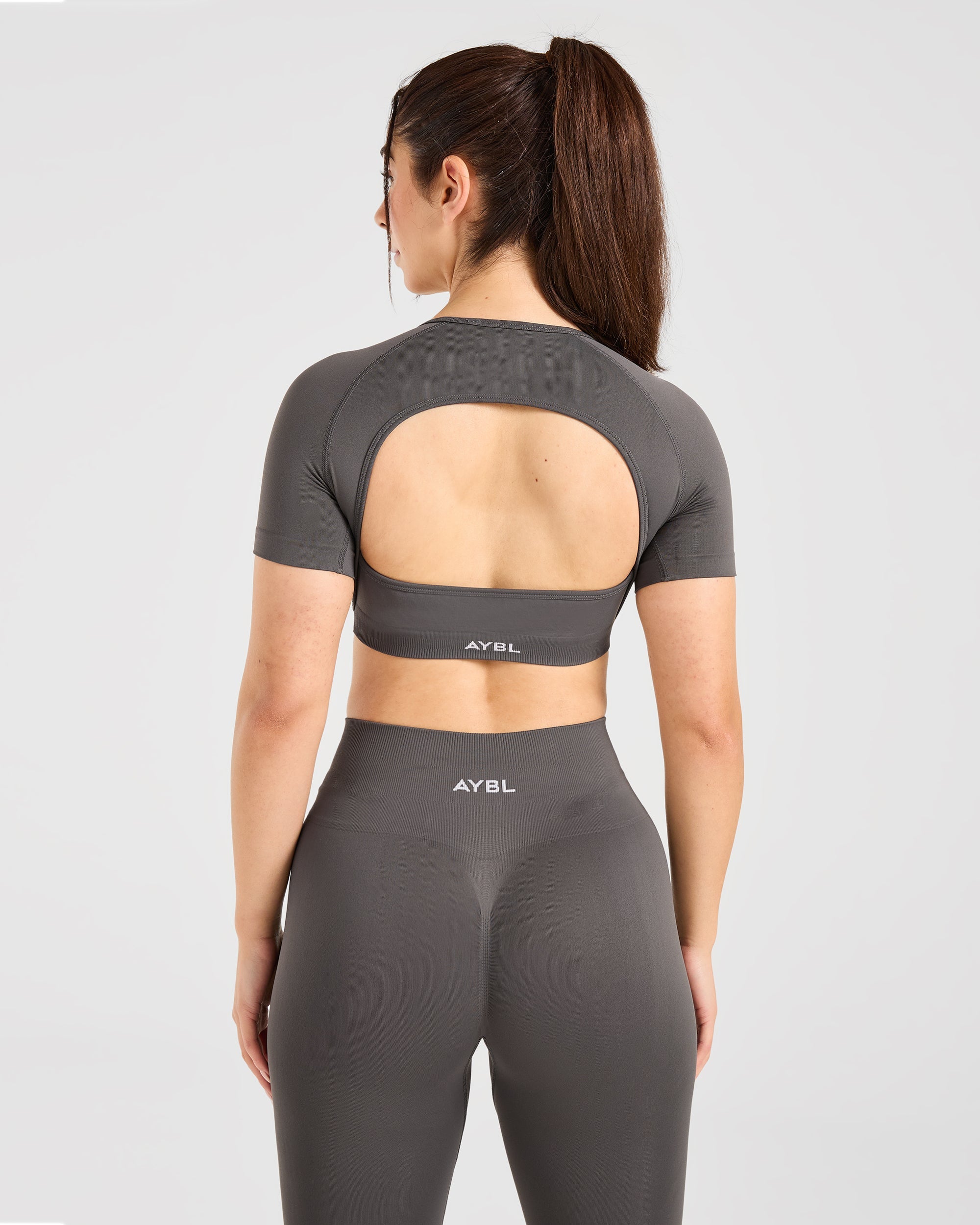 Power Seamless Crop Top - Charcoal