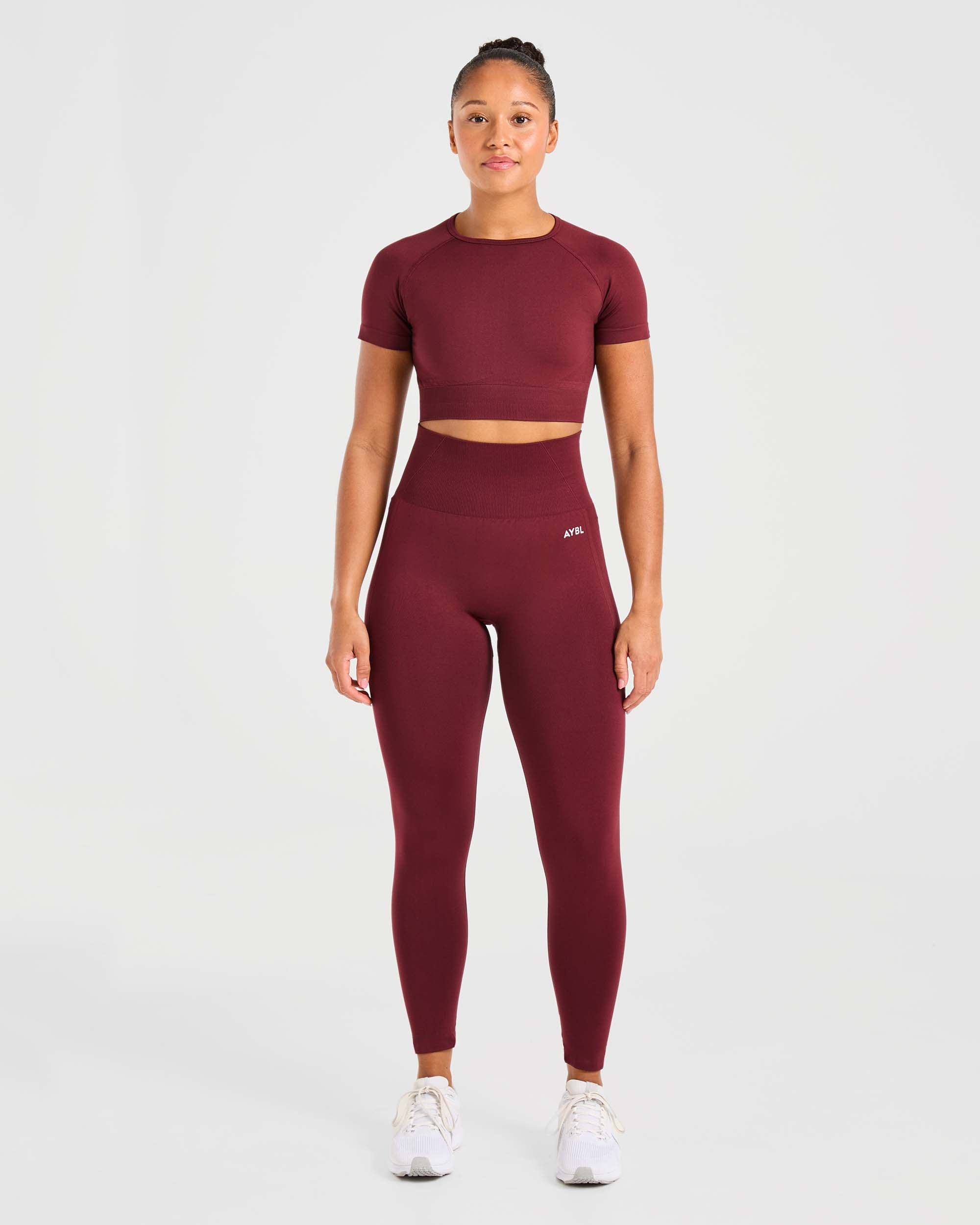 Empower Seamless Crop Top - Rot Wine