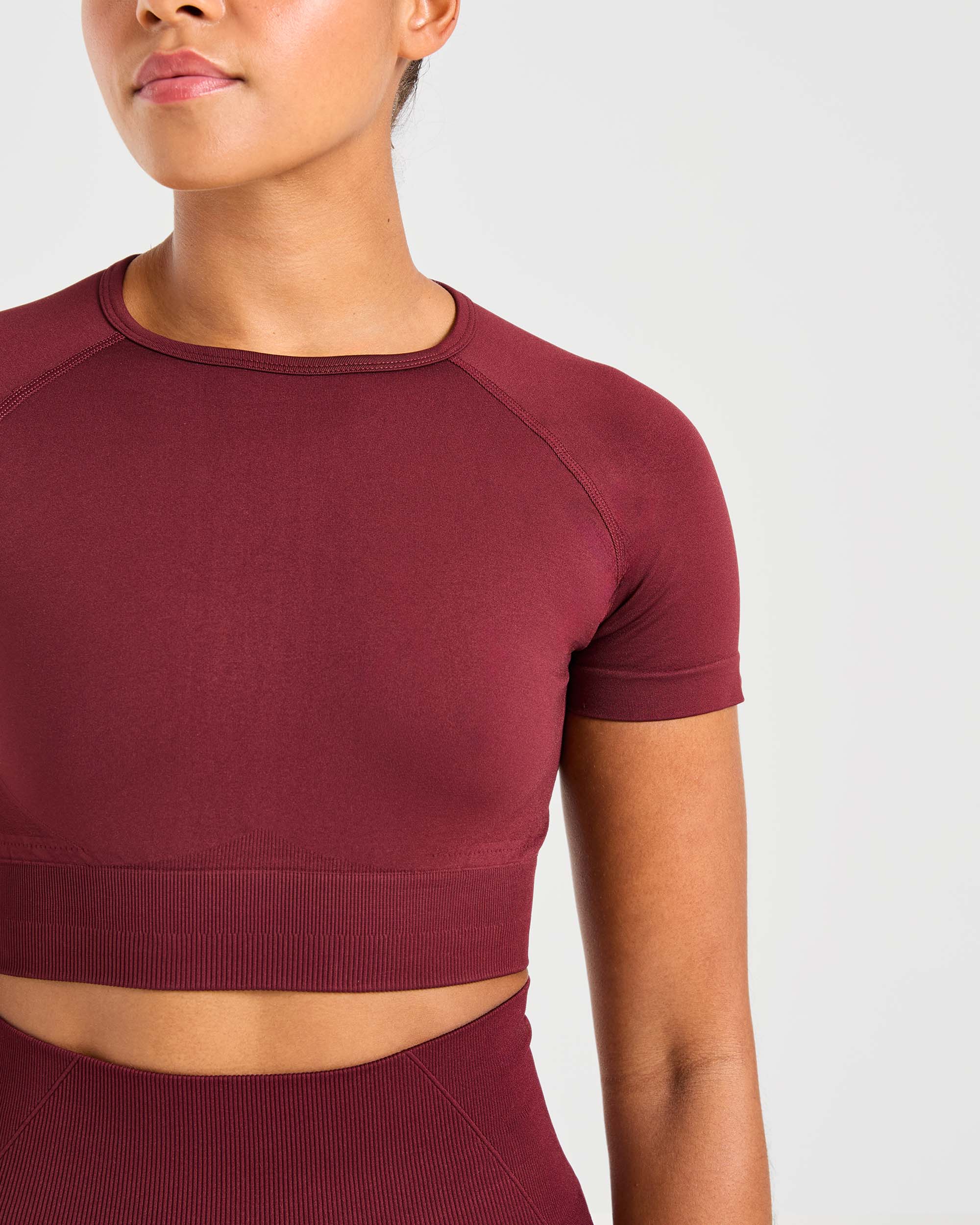 Empower Seamless Crop Top - Rot Wine