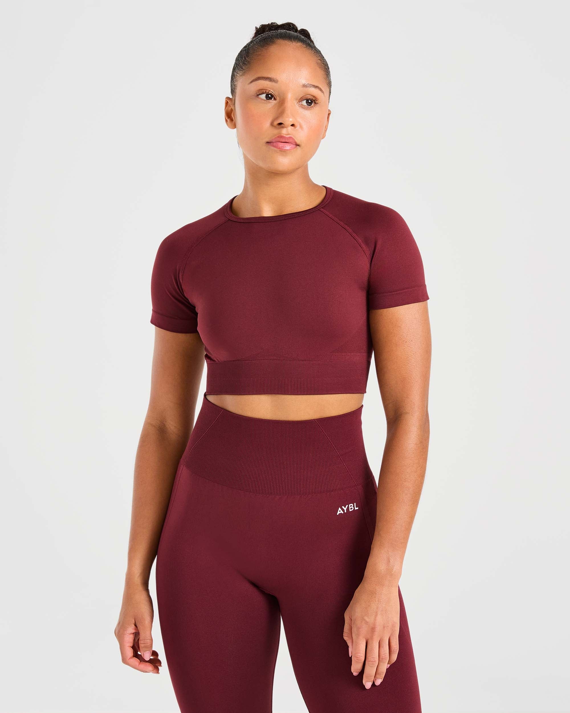 Empower Seamless Crop Top - Rot Wine