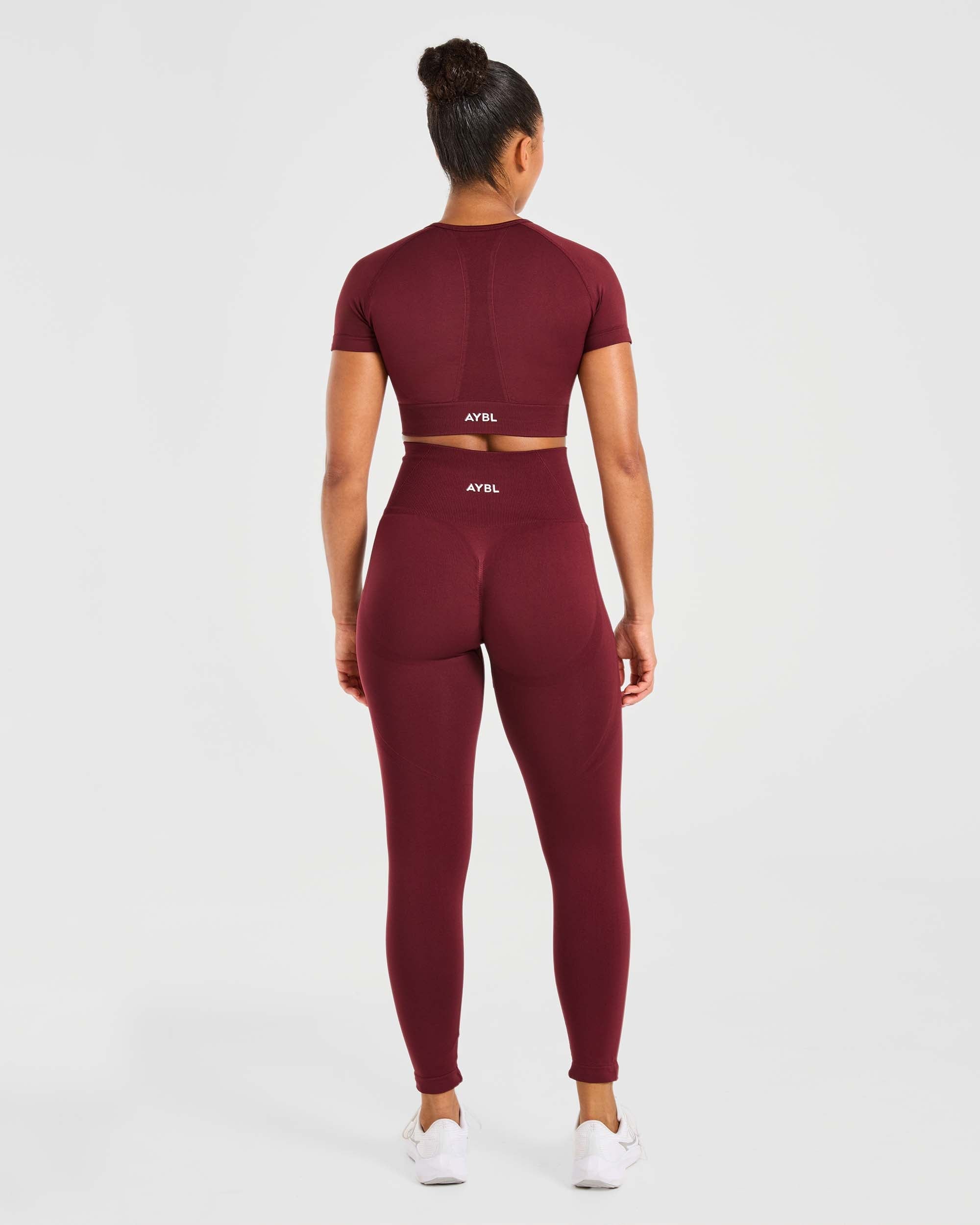 Empower Seamless Crop Top - Rot Wine