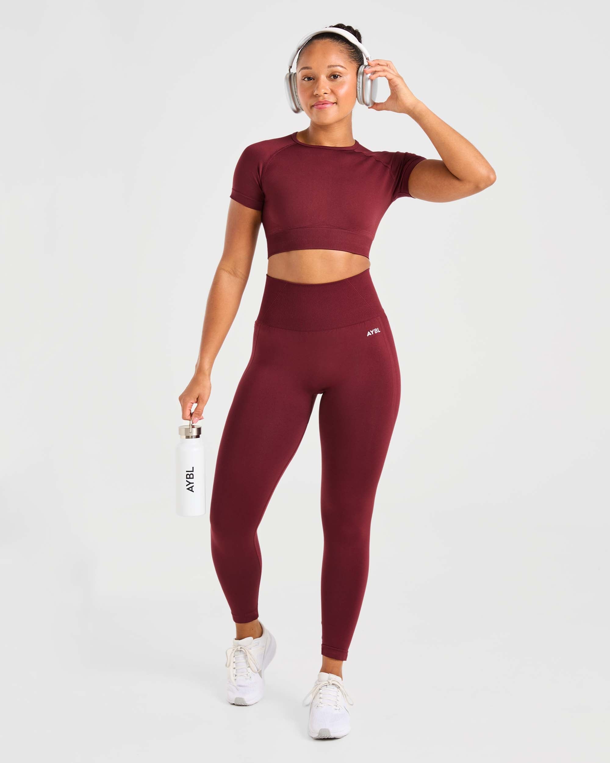 Empower Seamless Crop Top - Rot Wine