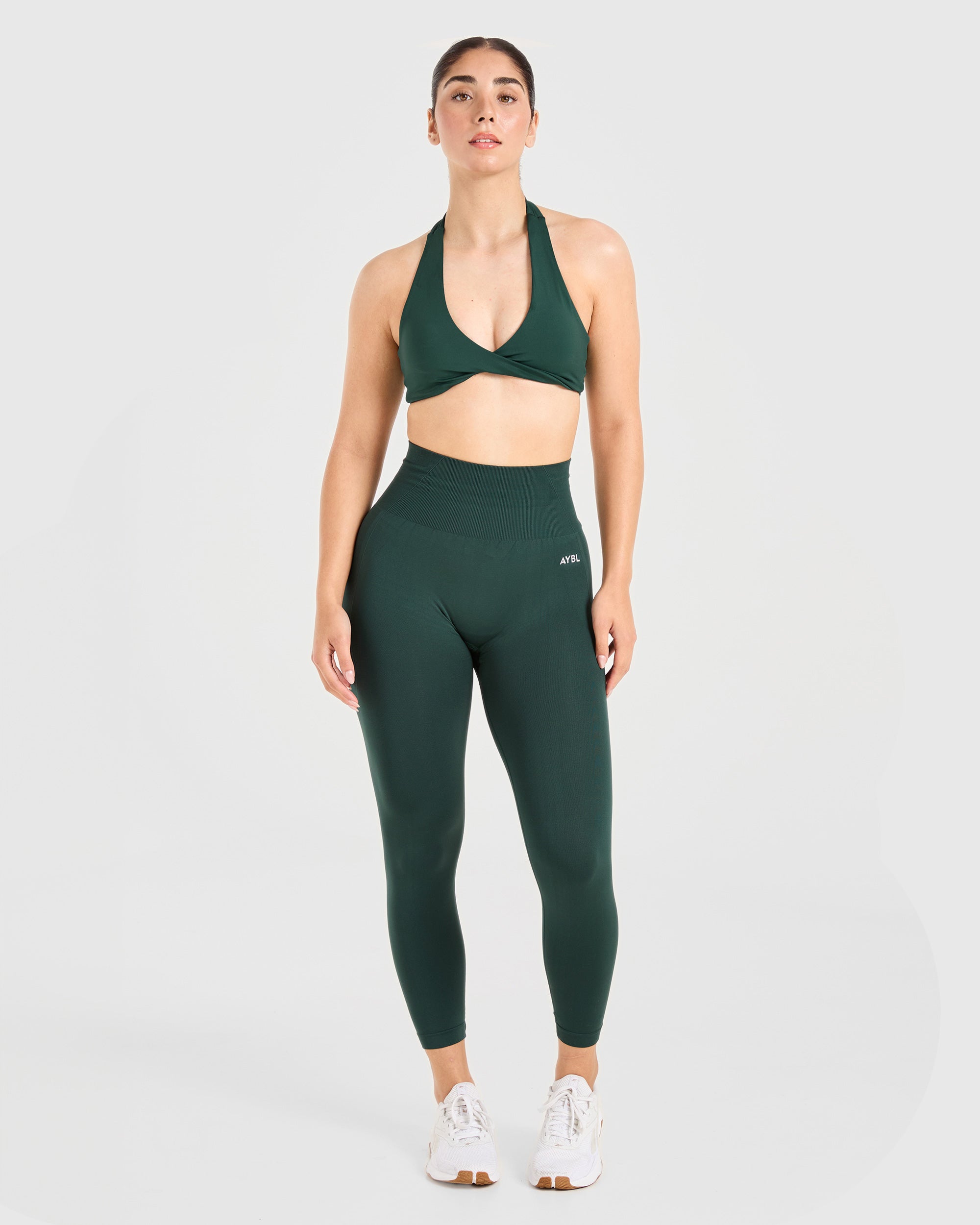 Essential Halterneck Sports Bra - Deep Grün