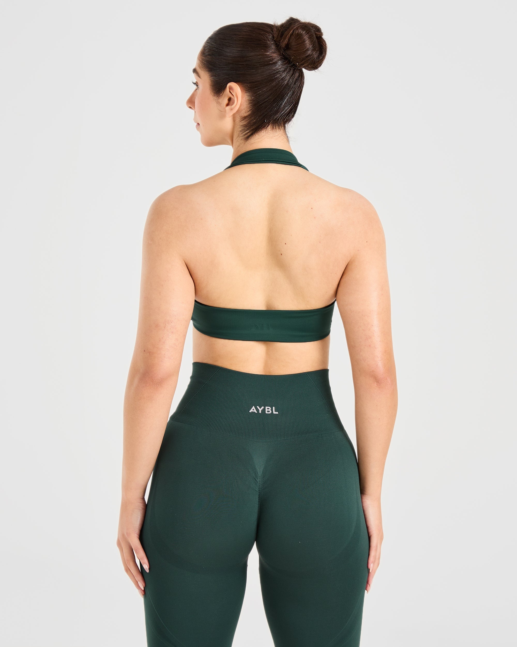 Essential Halterneck Sports Bra - Deep Grün