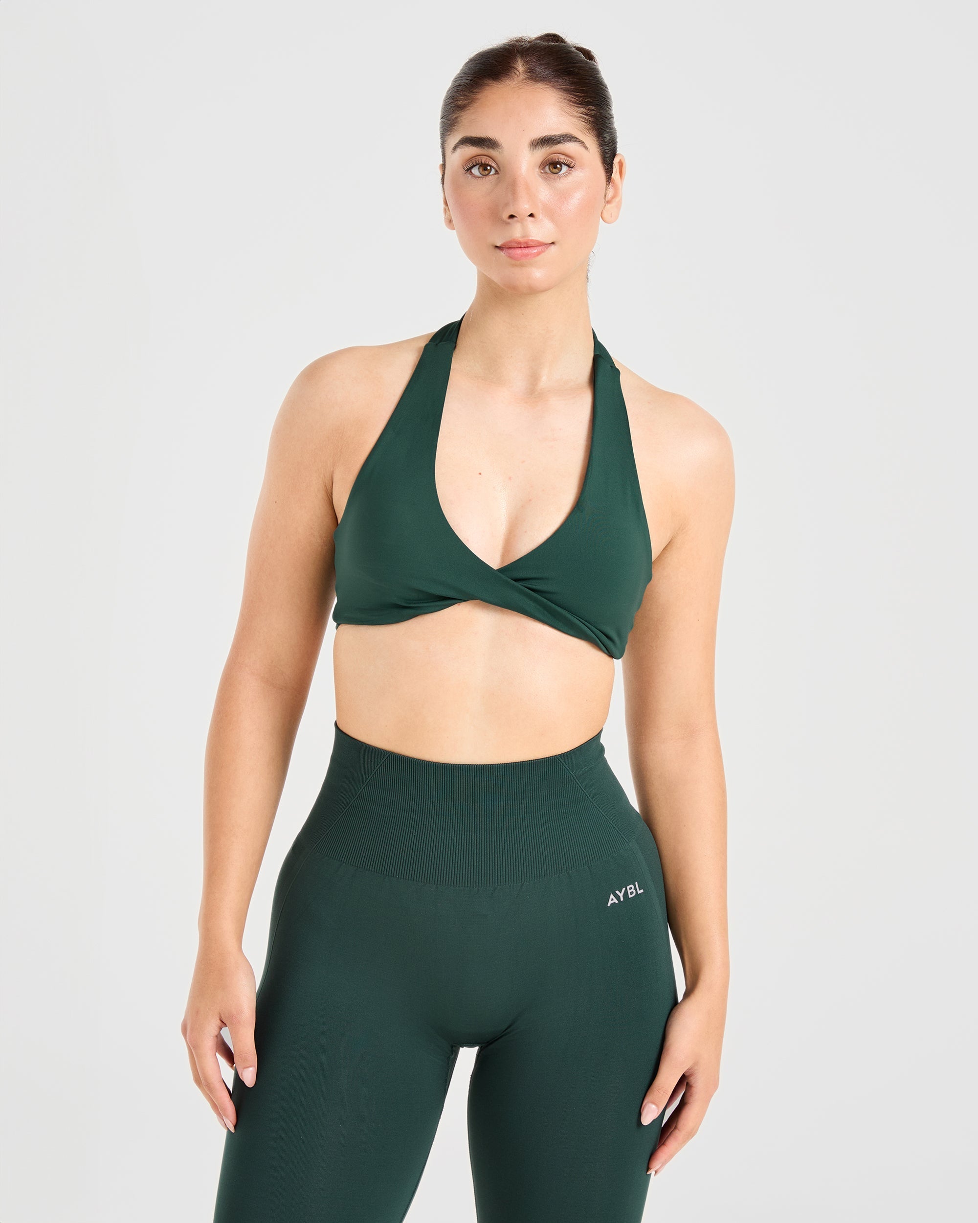 Essential Halterneck Sports Bra - Deep Grün