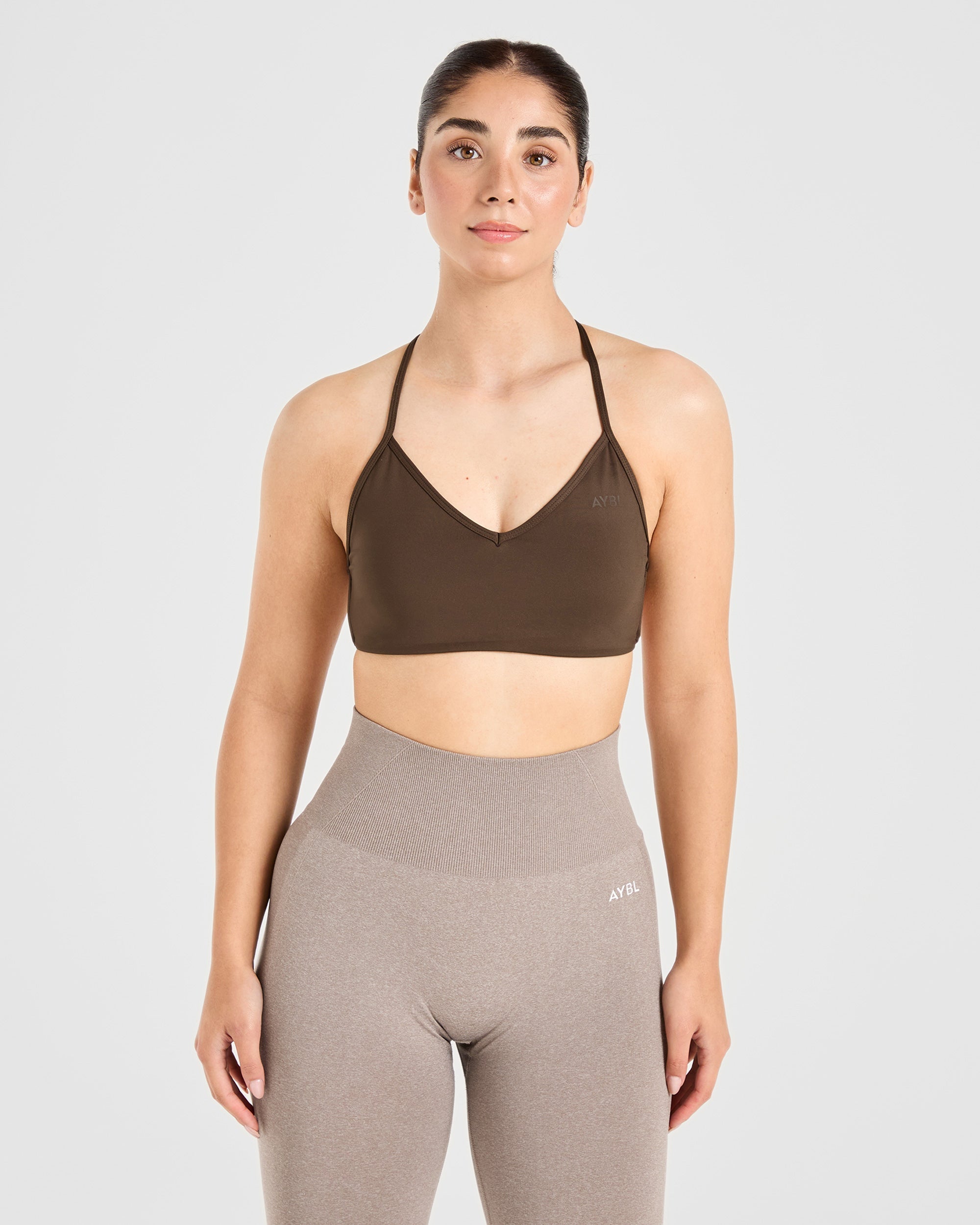 Essential Crossback Sports Bra - Deep Cocoa Braun