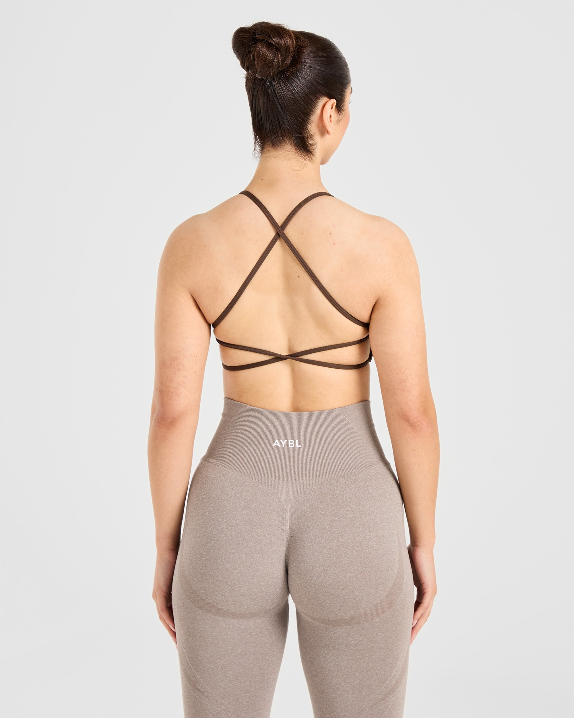 Essential Crossback Sports Bra - Deep Cocoa Braun