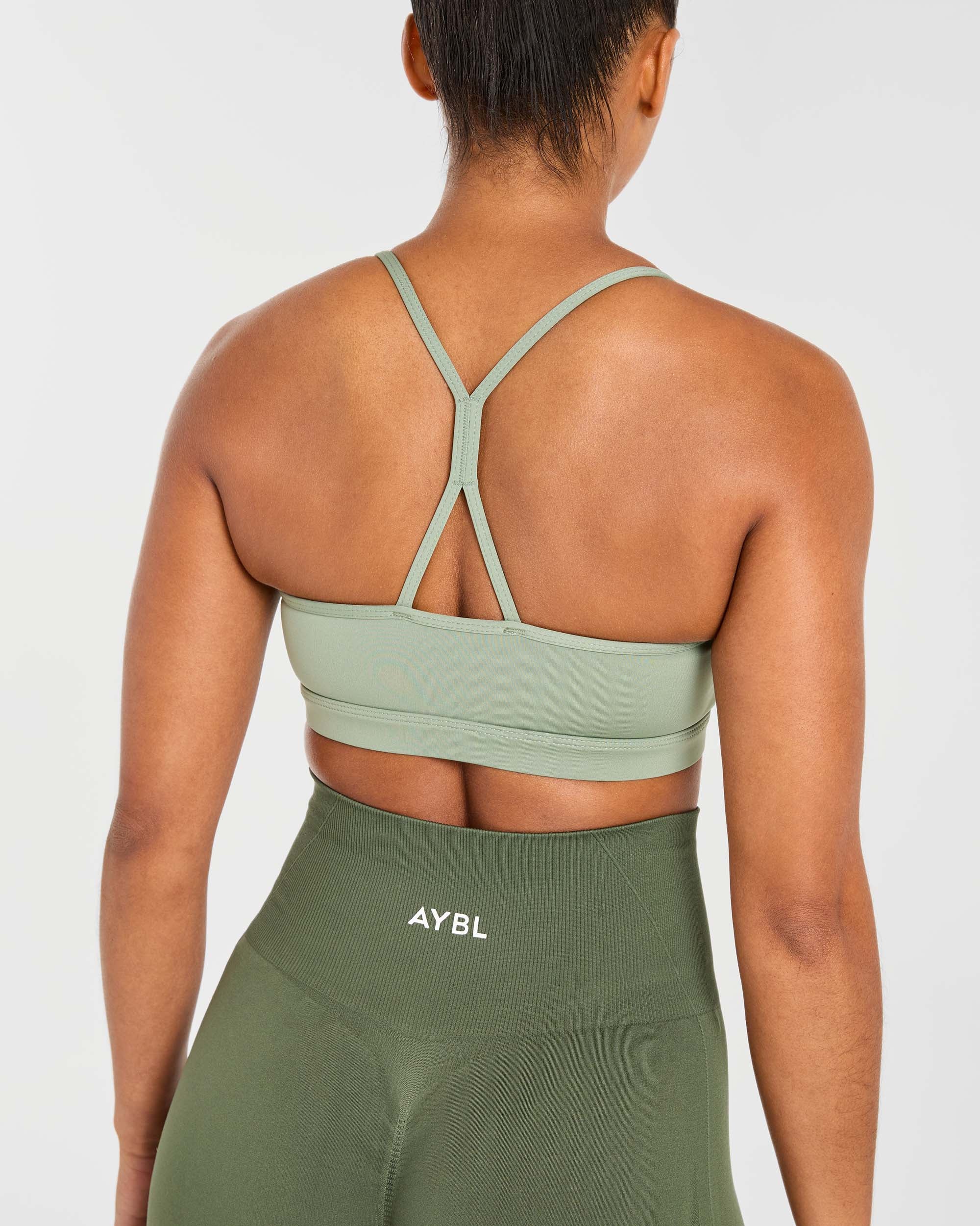 Essential Ruched Sports Bra - Olive Grün