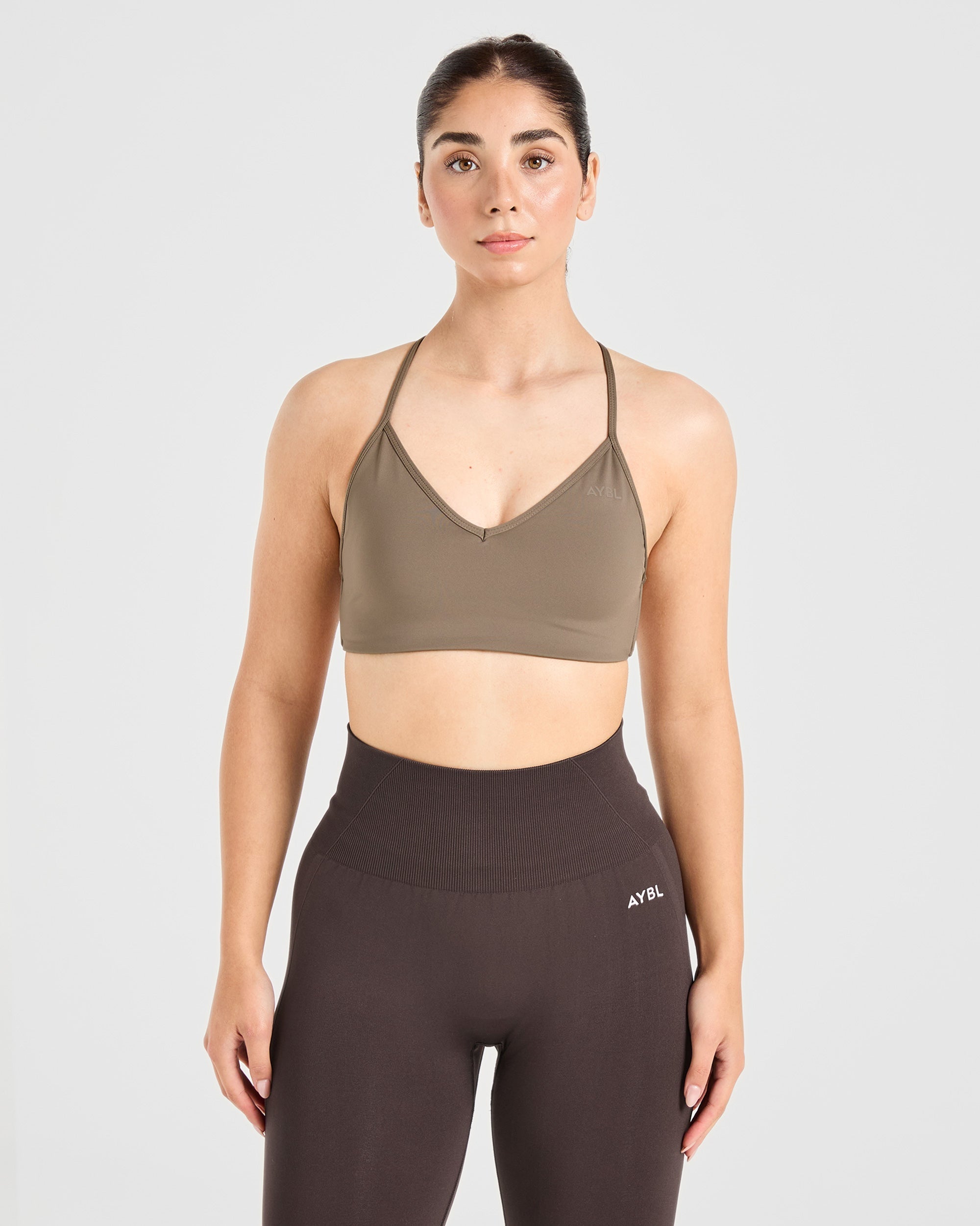 Essential Crossback Sports Bra - Mocha Braun