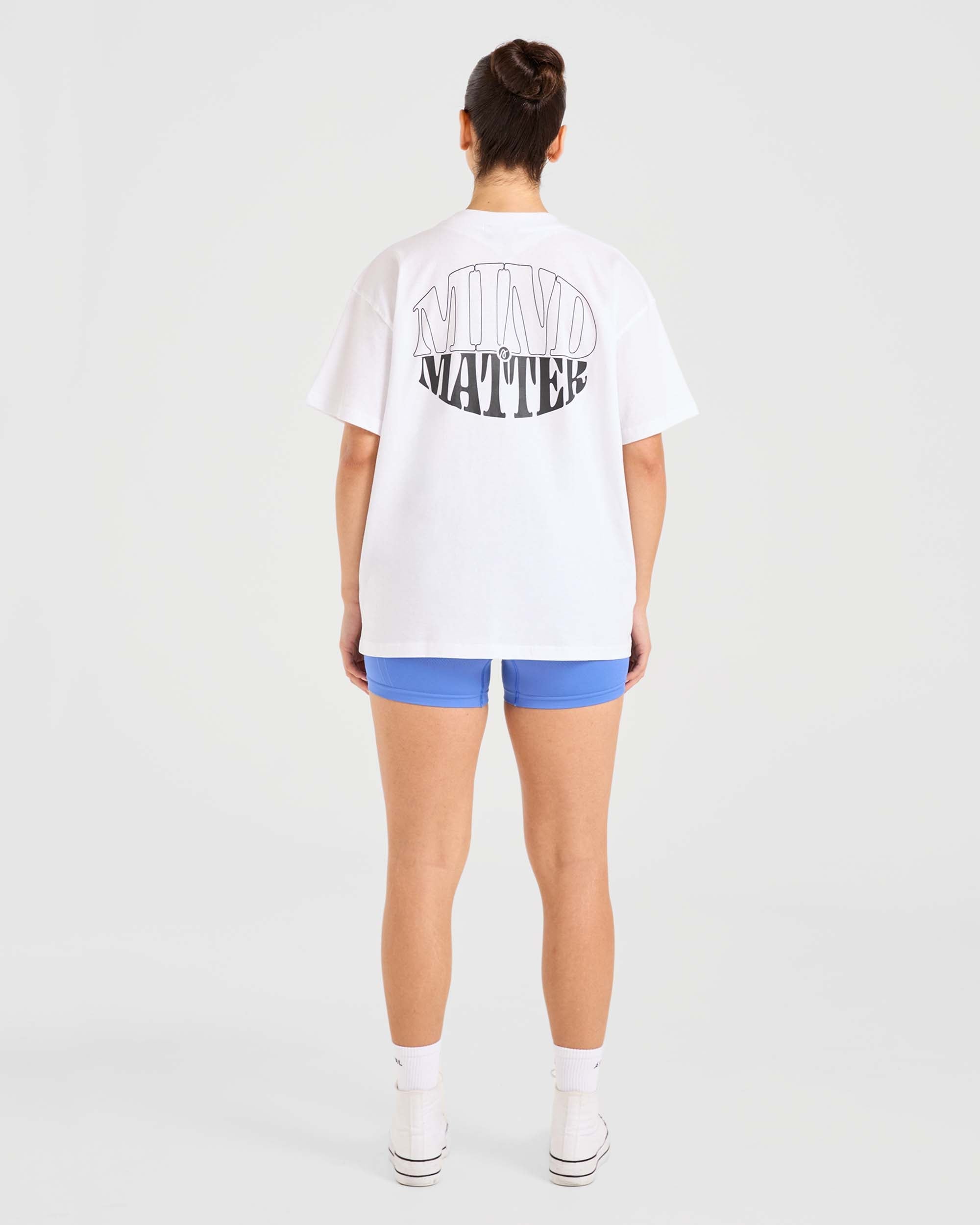 Mind Over Matter Oversized T Shirt - Weiß