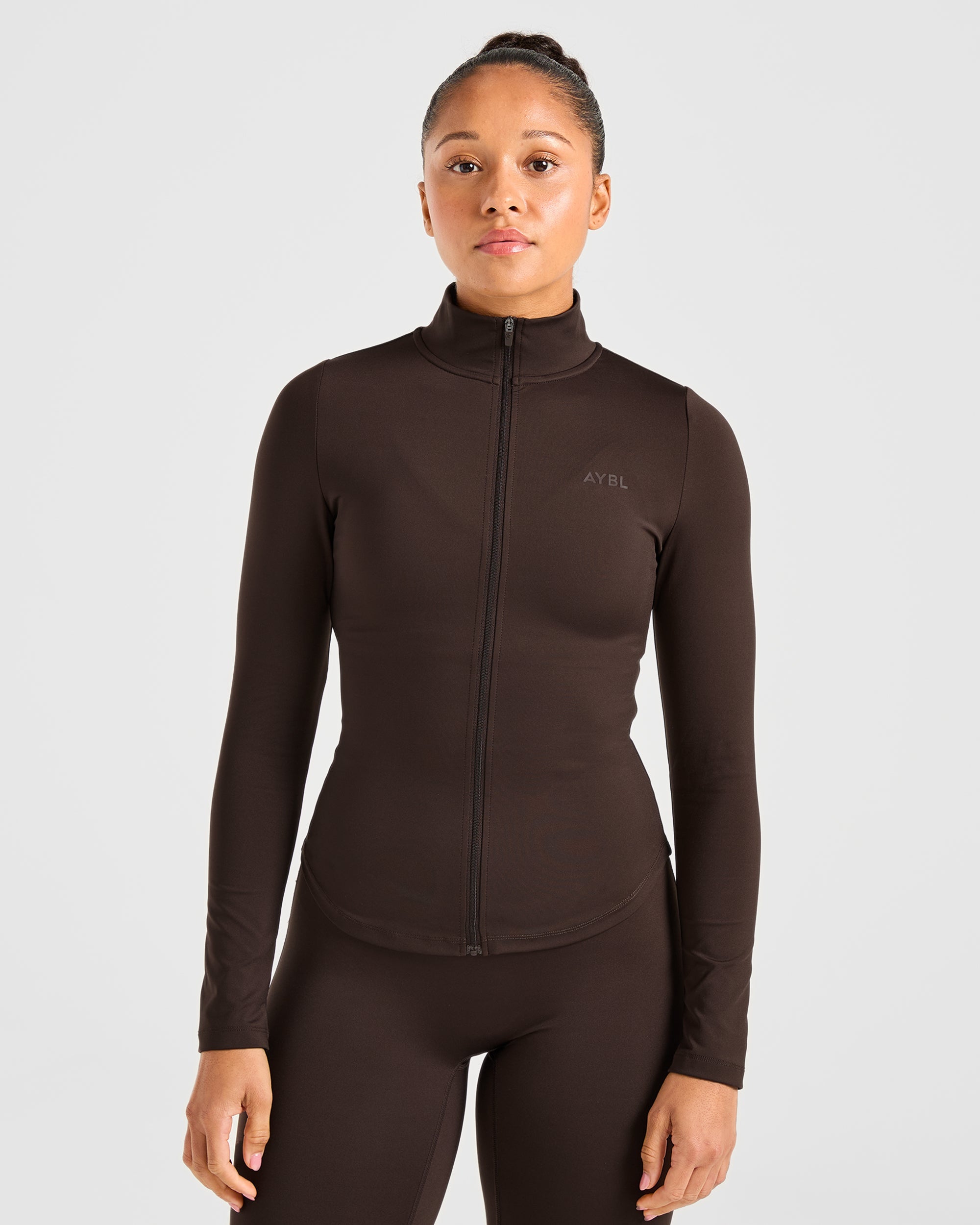 Sculpt Zip Jacket - Deep Cocoa Braun