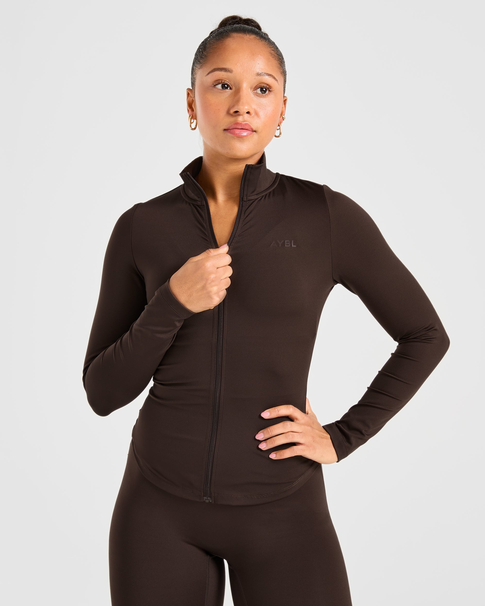 Sculpt Zip Jacket - Deep Cocoa Braun