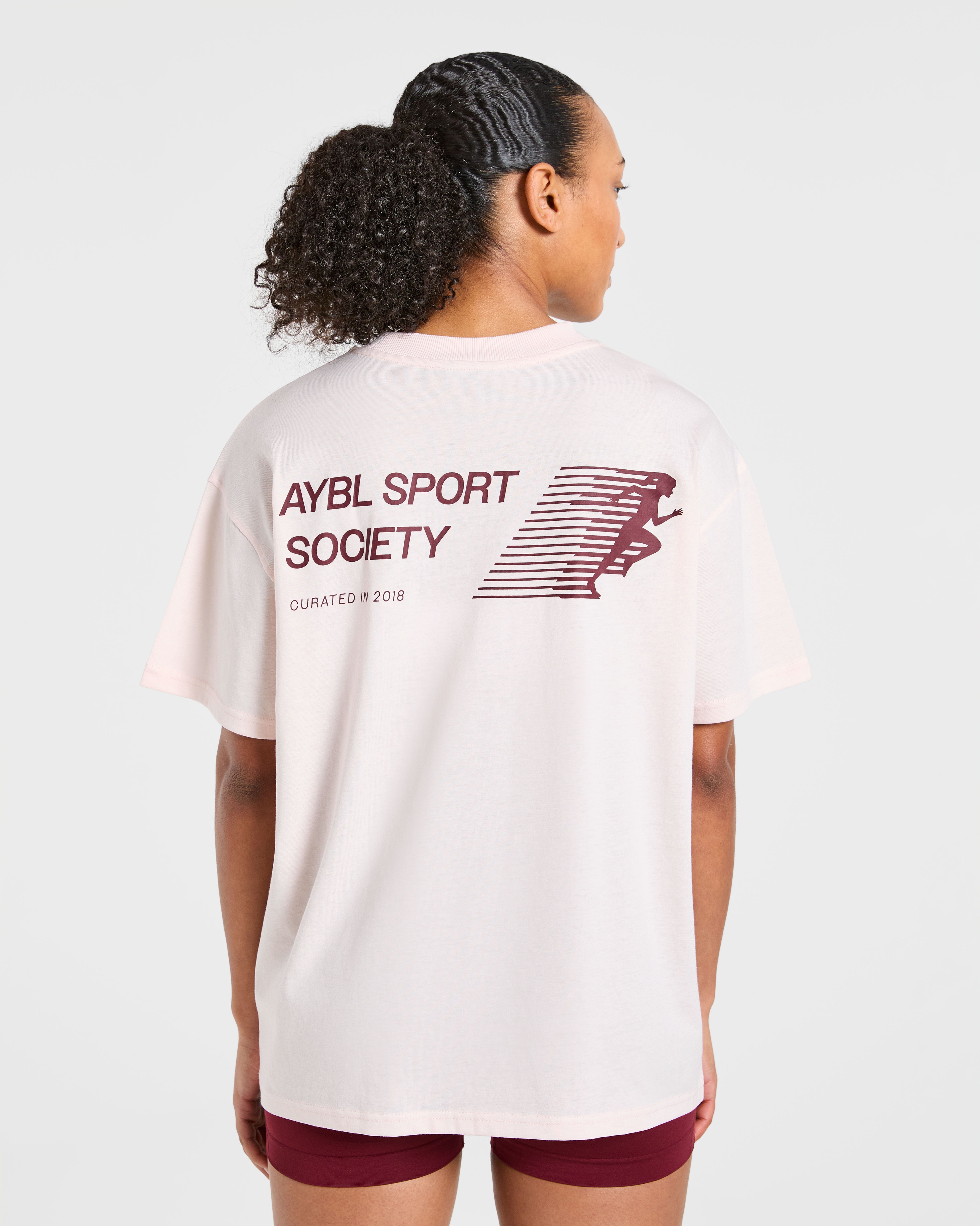 Sport Society Oversized T Shirt - Rosa