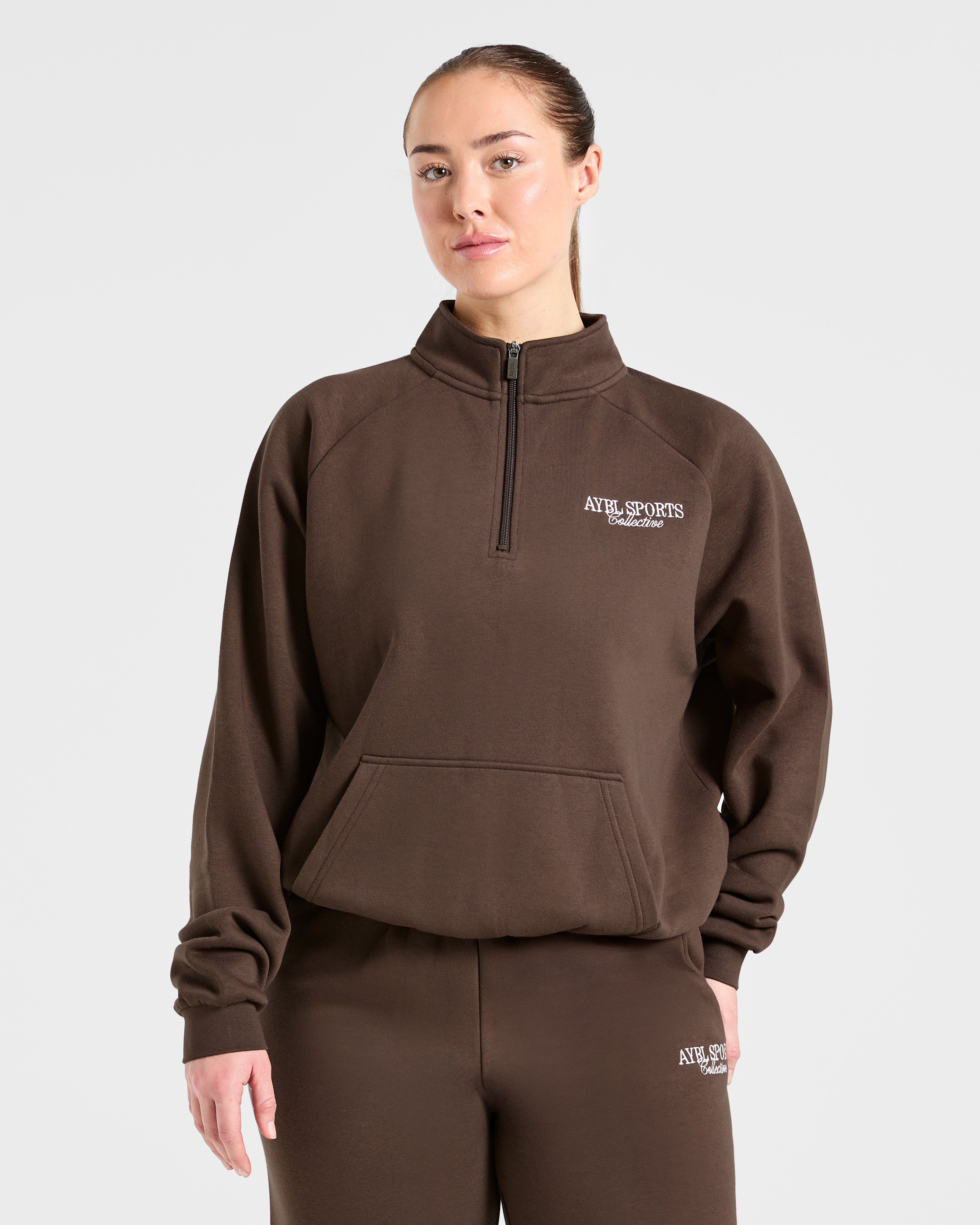 Sports Collective Oversized 1/4 Zip Pullover - Braun