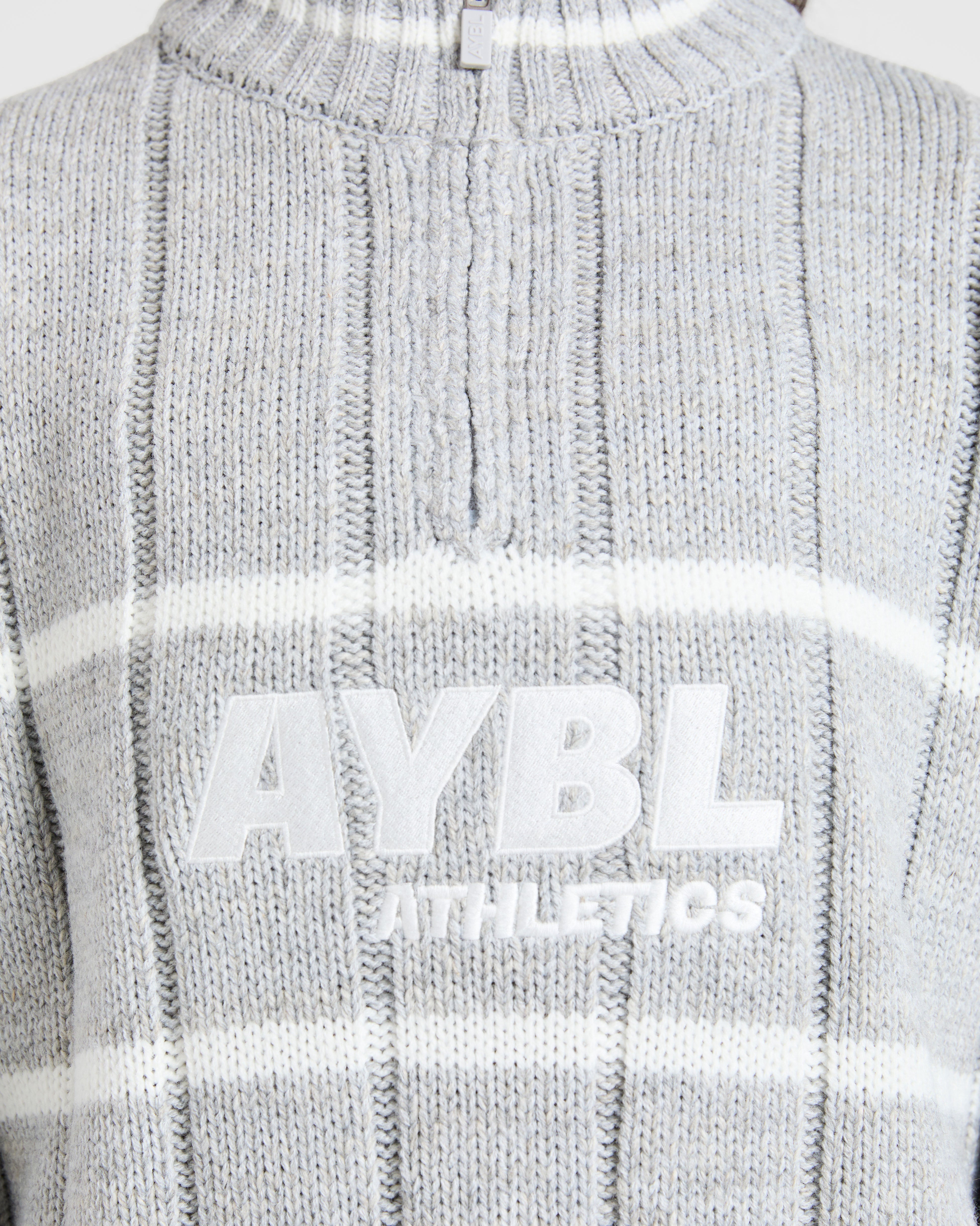 Athletics Oversized Knitted 1/4 Zip - Grau Marl