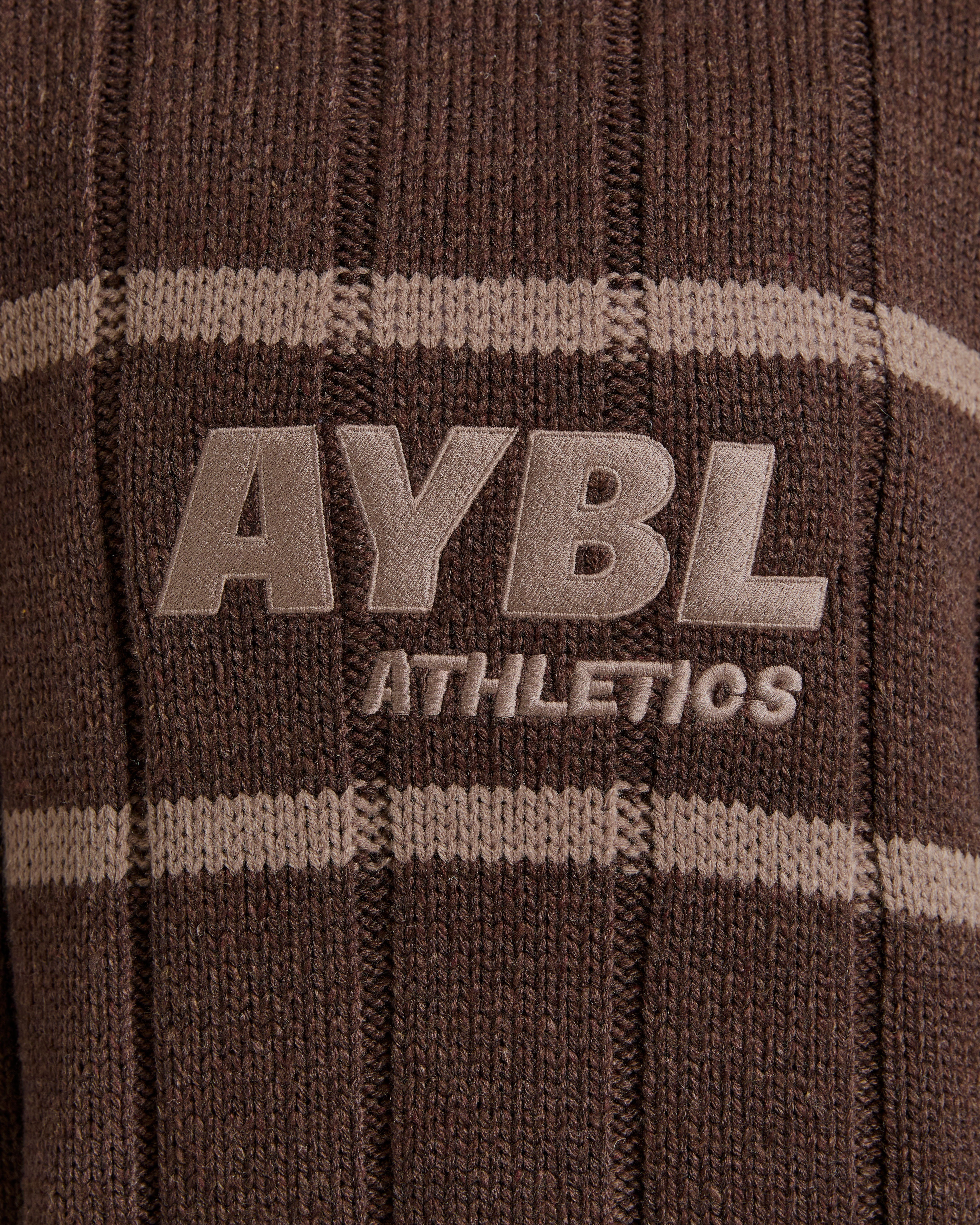 Athletics Oversized Knitted Hoodie - Braun