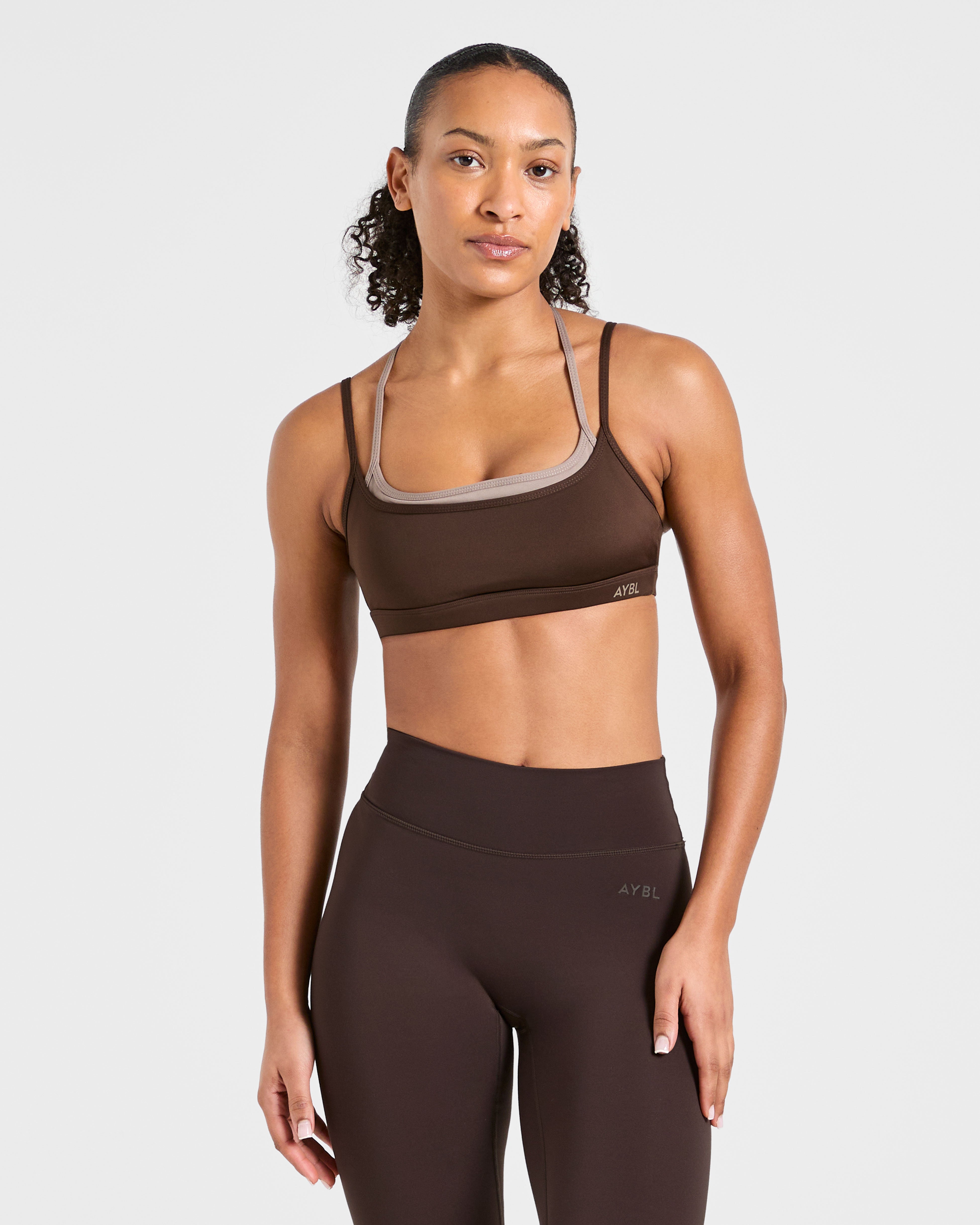 Essential Double Layer Sports Bra - Braun