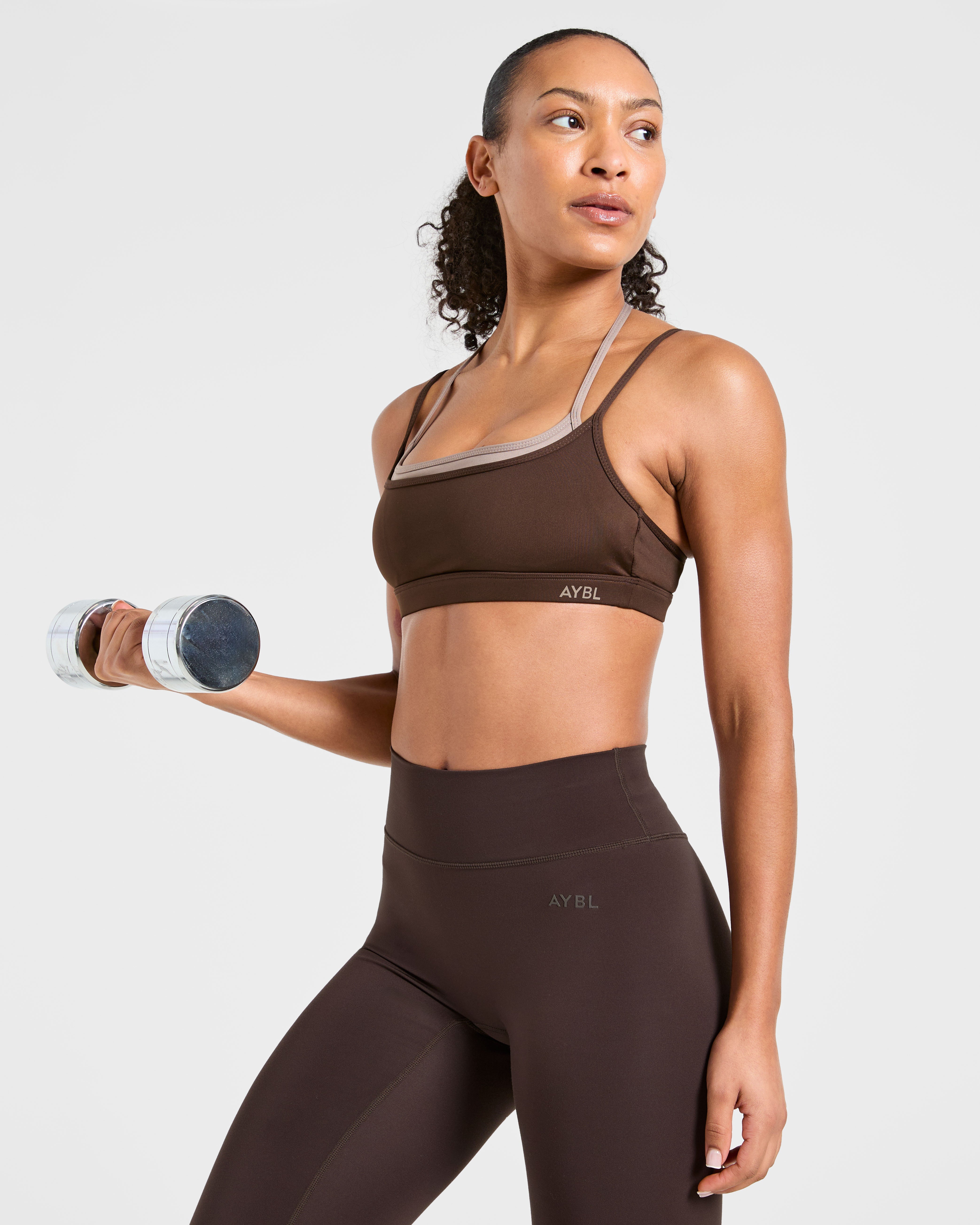 Essential Double Layer Sports Bra - Braun