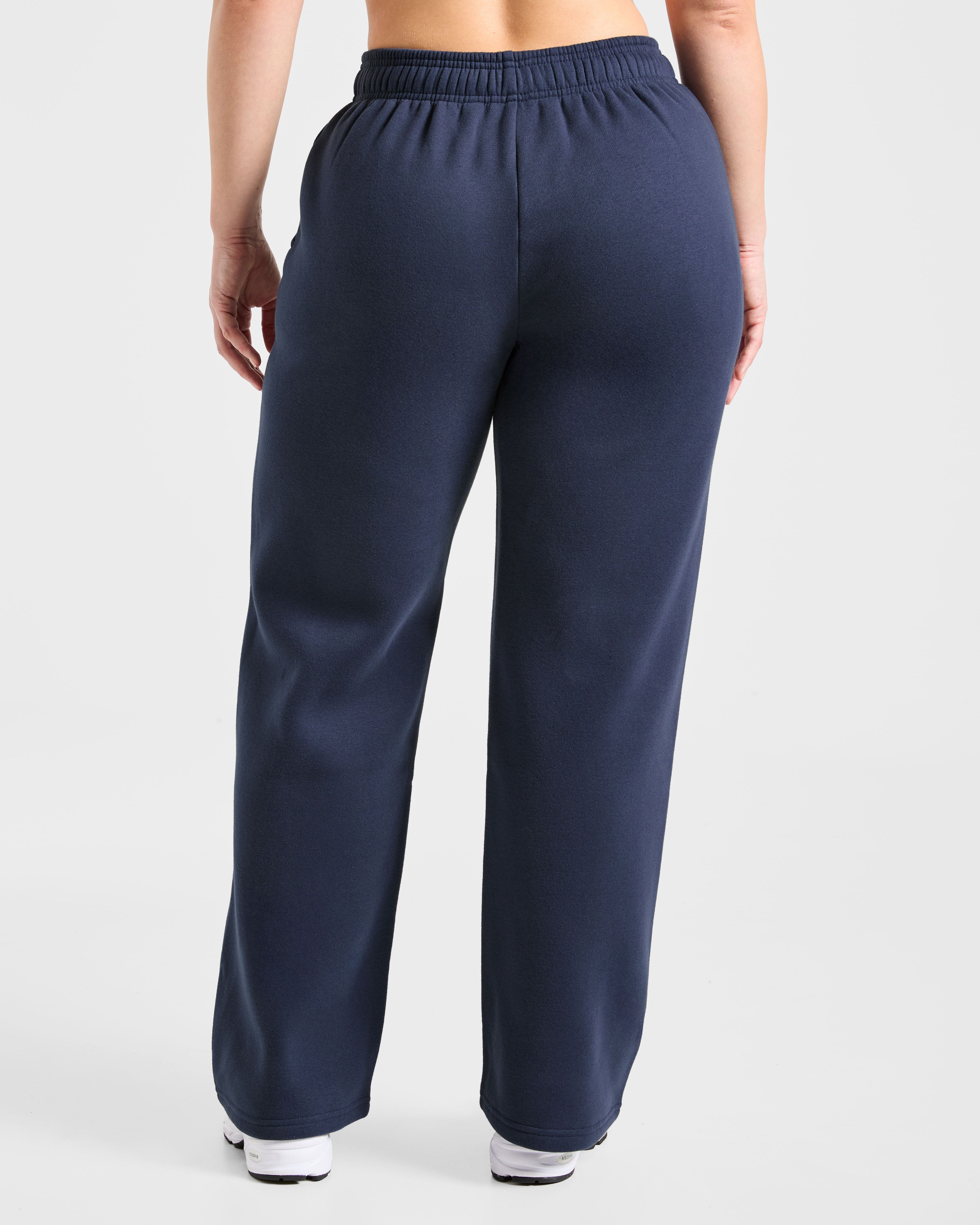 Retro Athletics Oversized Straight Leg Joggers - Navy/Gelb