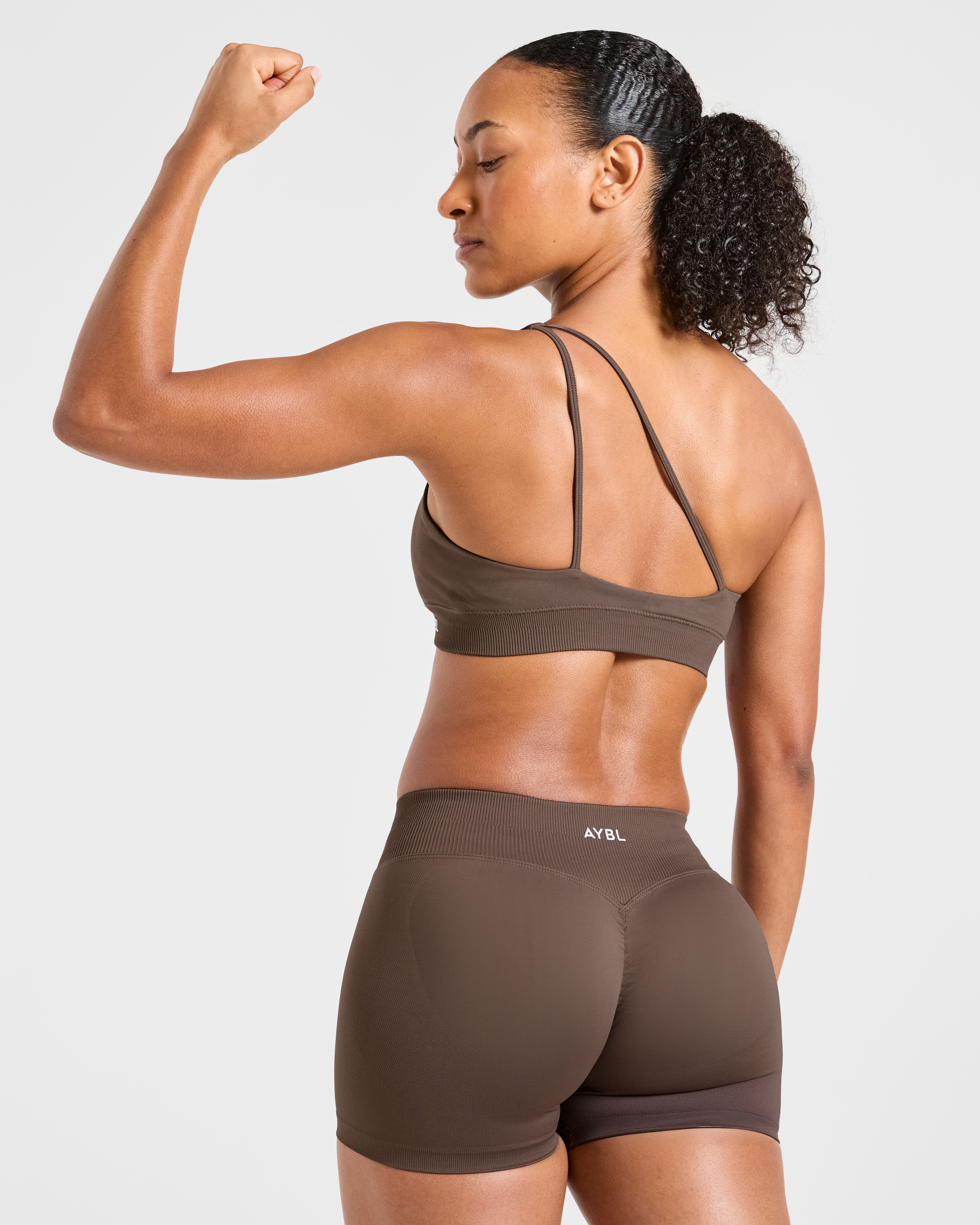 Enhance Seamless One Shoulder Sports Bra - Braun