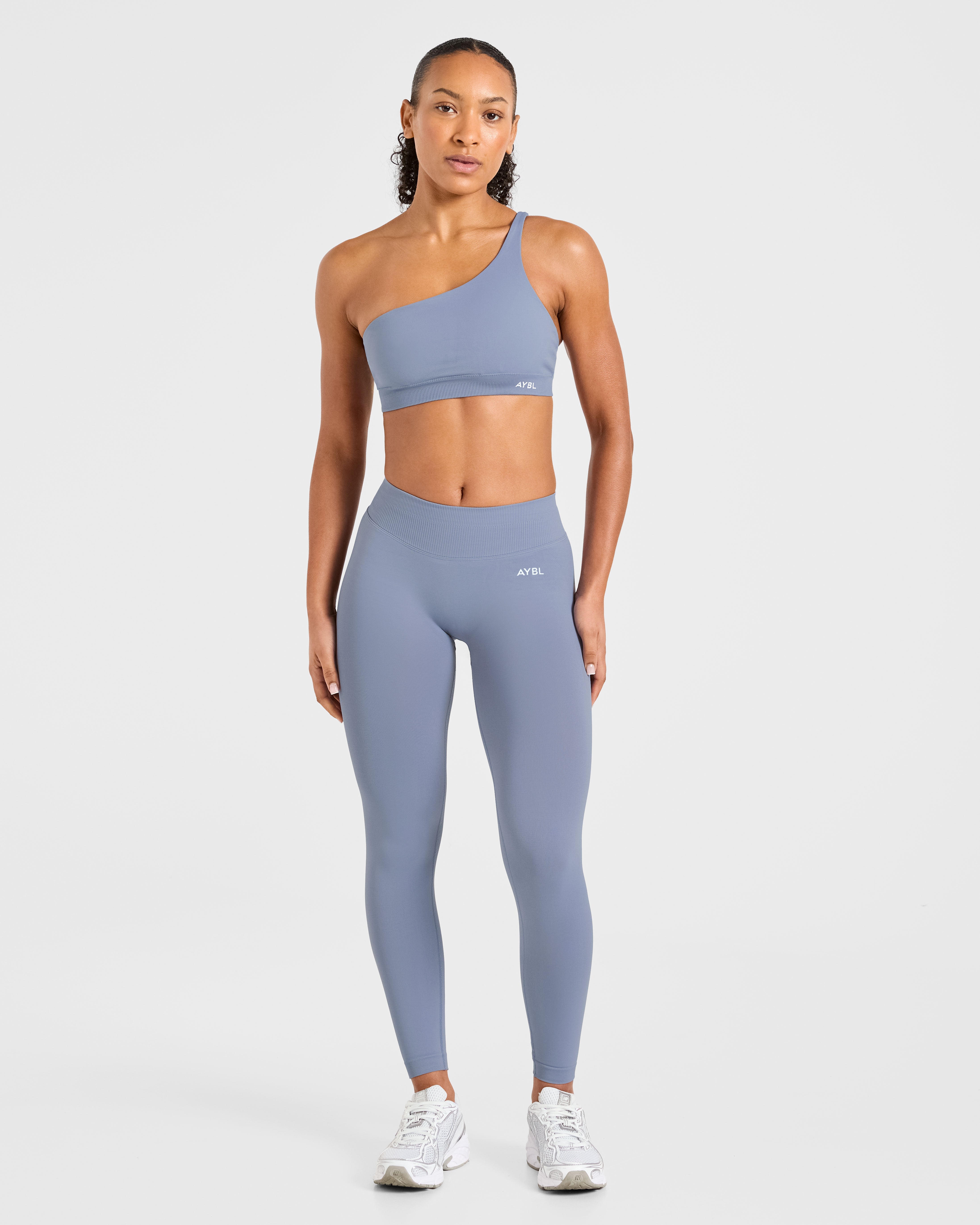 Enhance Seamless One Shoulder Sports Bra - Slate Blau