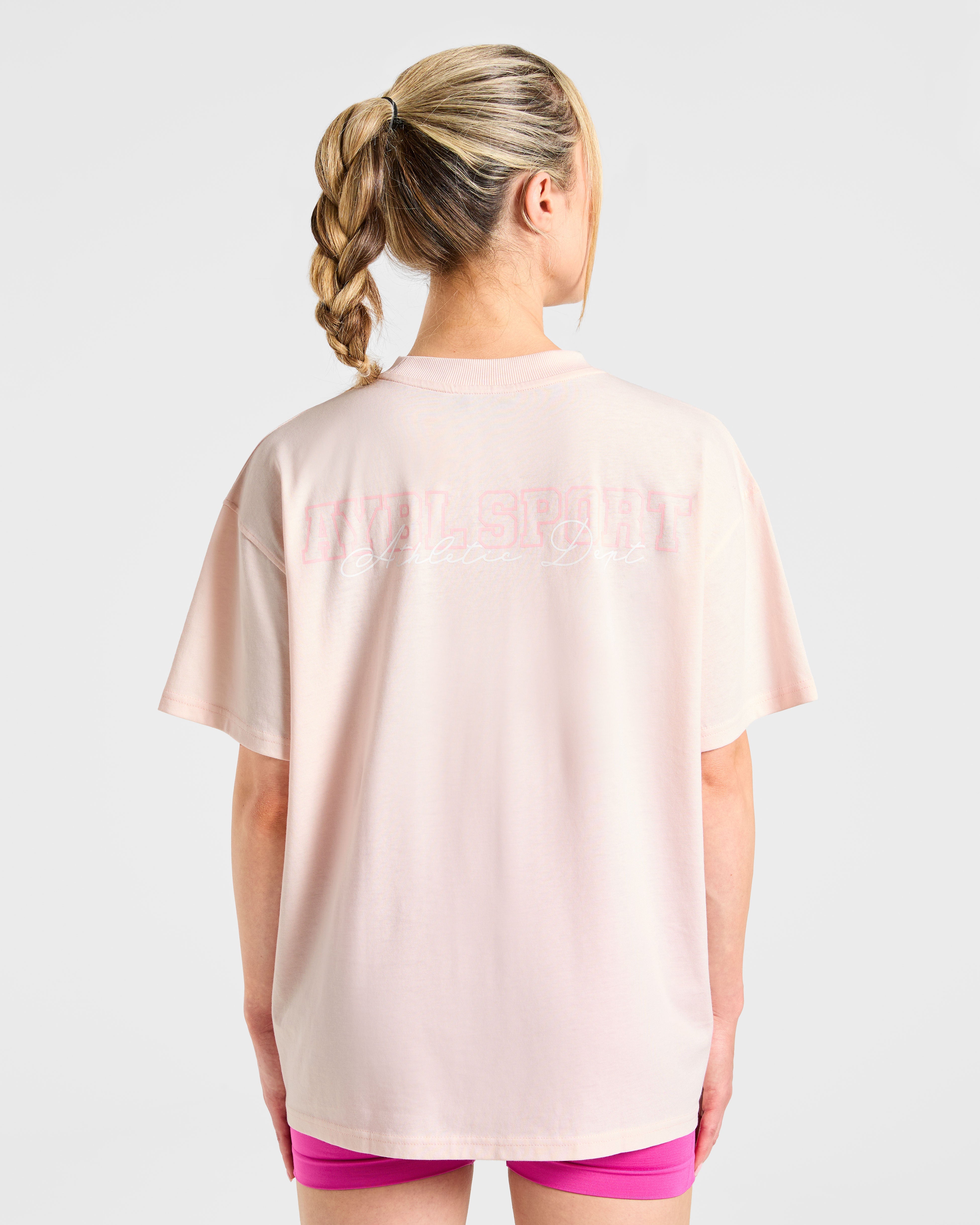 Varsity Dept. Oversized T Shirt - Rosa