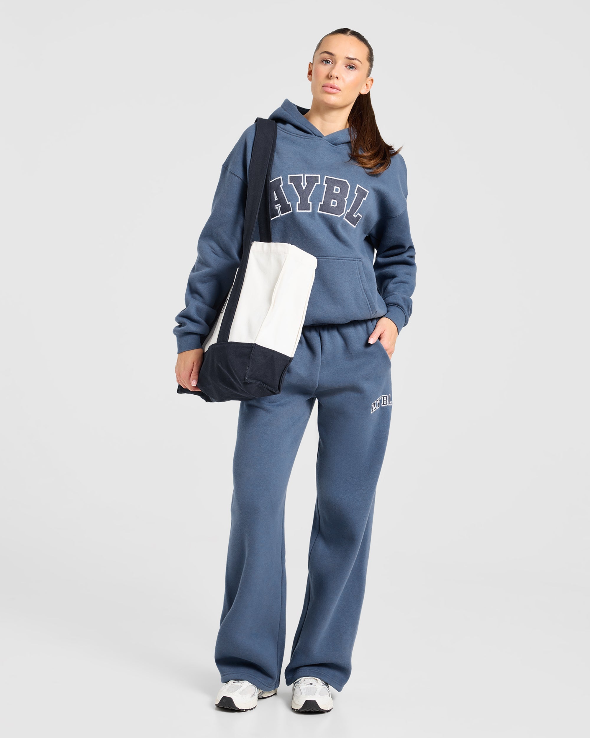 Varsity 2.0 Oversized Hoodie - Denim Blau