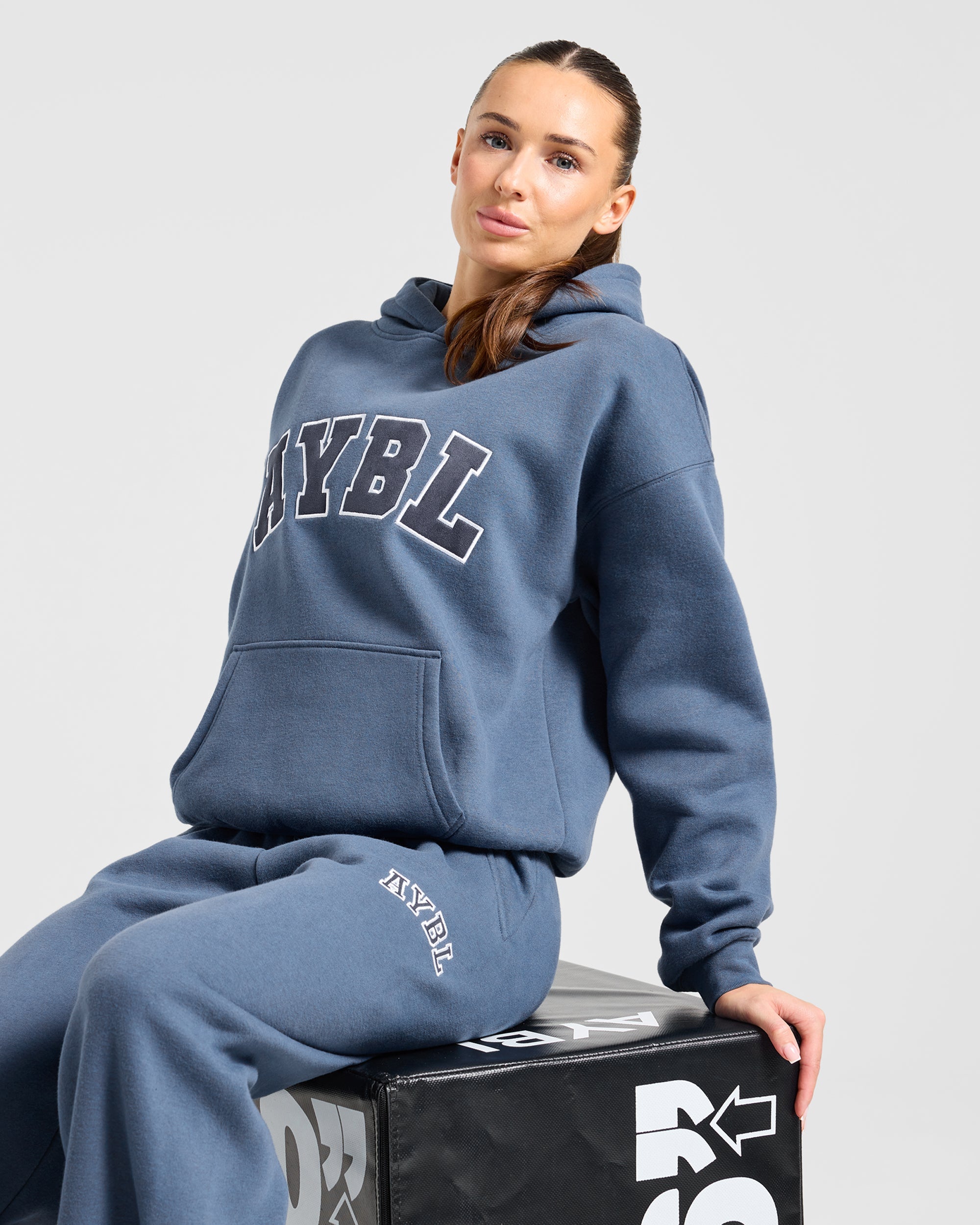 Varsity 2.0 Oversized Hoodie - Denim Blau