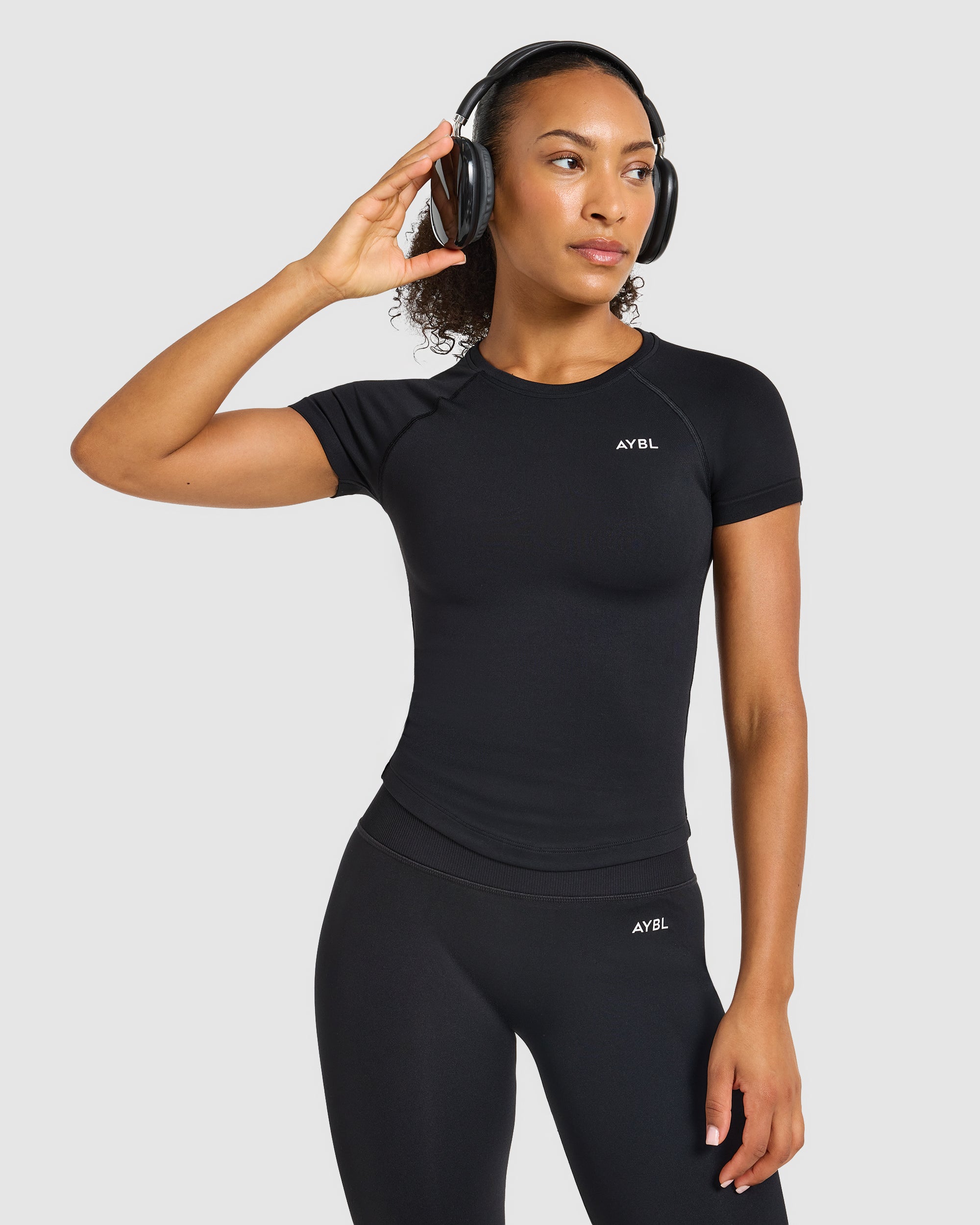 Enhance Seamless Short Sleeve Top - Schwarz